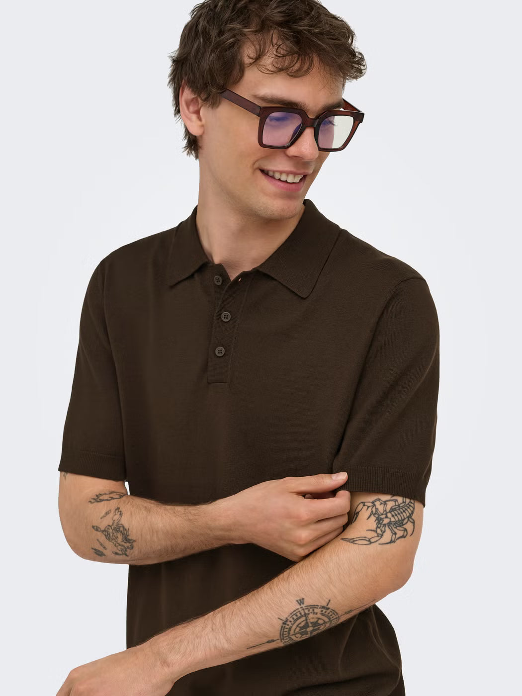 Only and Sons miesten pikeepaita Wyler, Coffee Bean