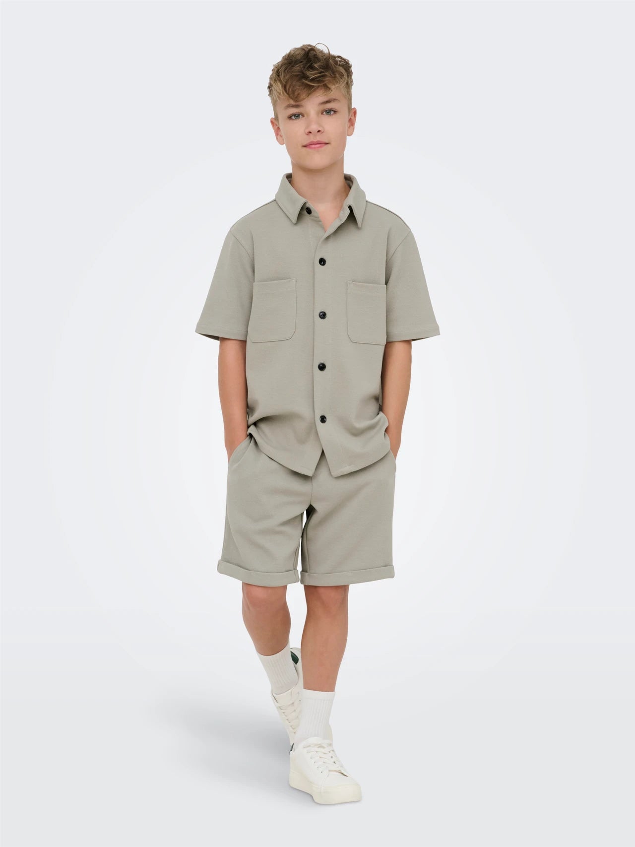 Only and Sons Junior lasten shortsit OSJNEW Kodyl Sweatshorts, beige