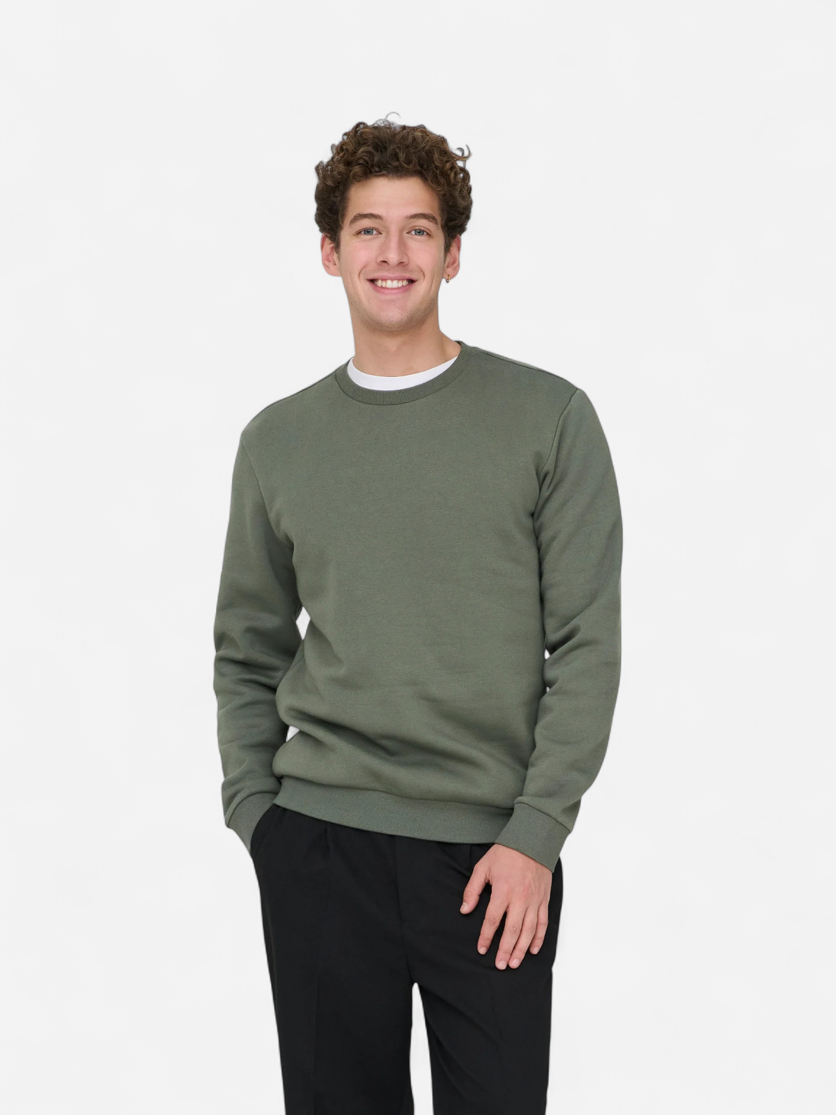Only and Sons miesten collegepaita ONSCERES Crew Neck, vihreä - Kekäle.fi