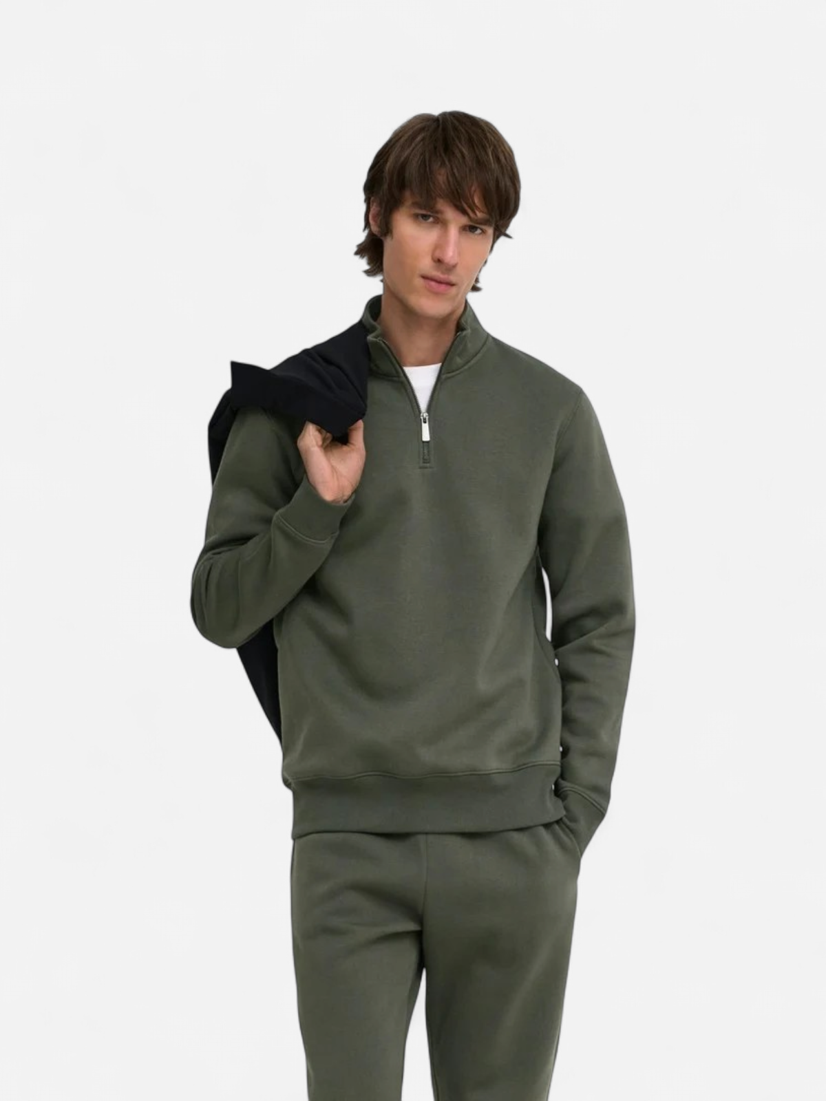 Only and Sons miesten collegepaita Ceres Half Zip, Beluga - Kekäle.fi