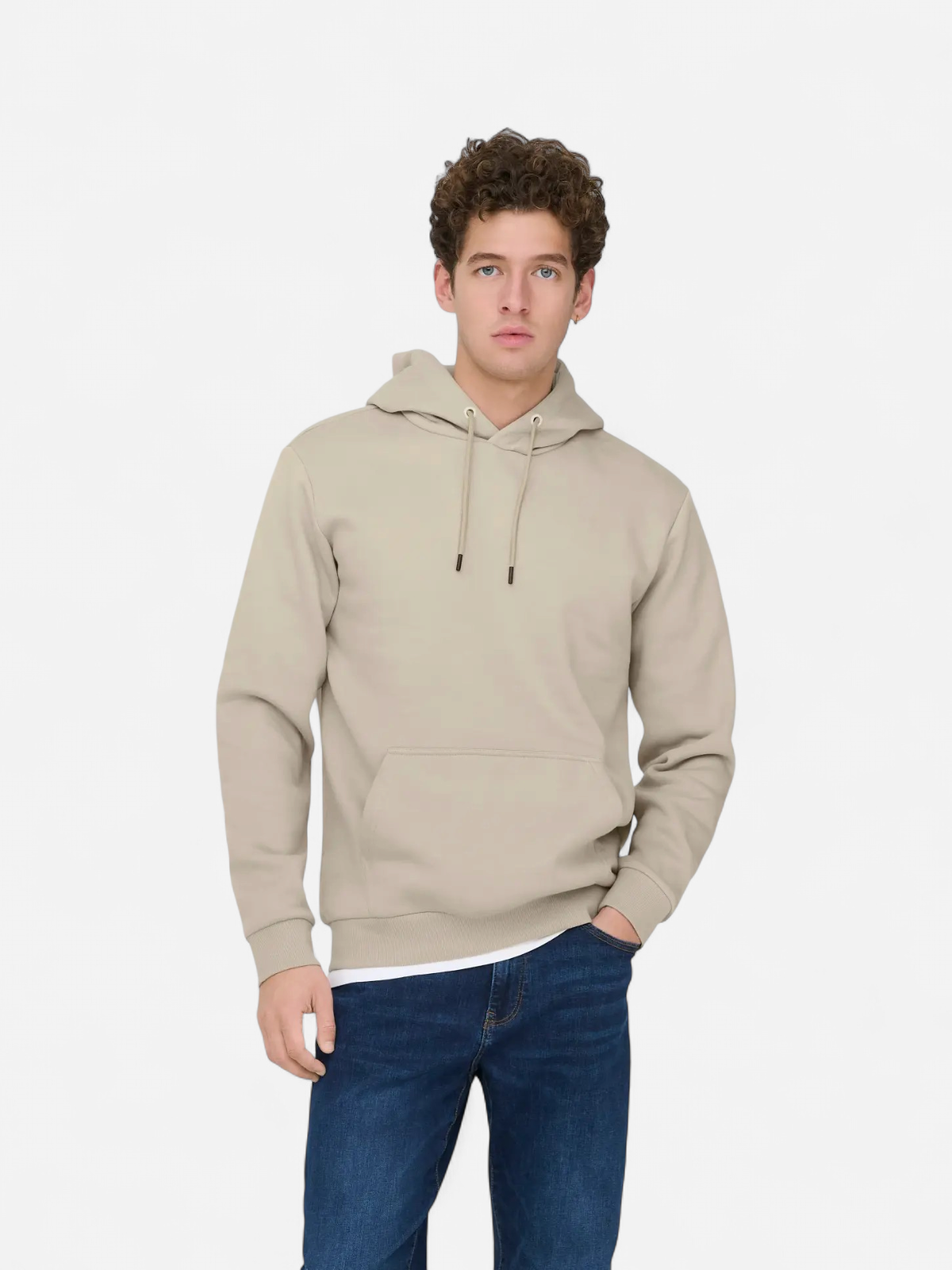 Only and Sons miesten huppari ONSCERES Hoodie Sweat, Silver Lining - Kekäle.fi