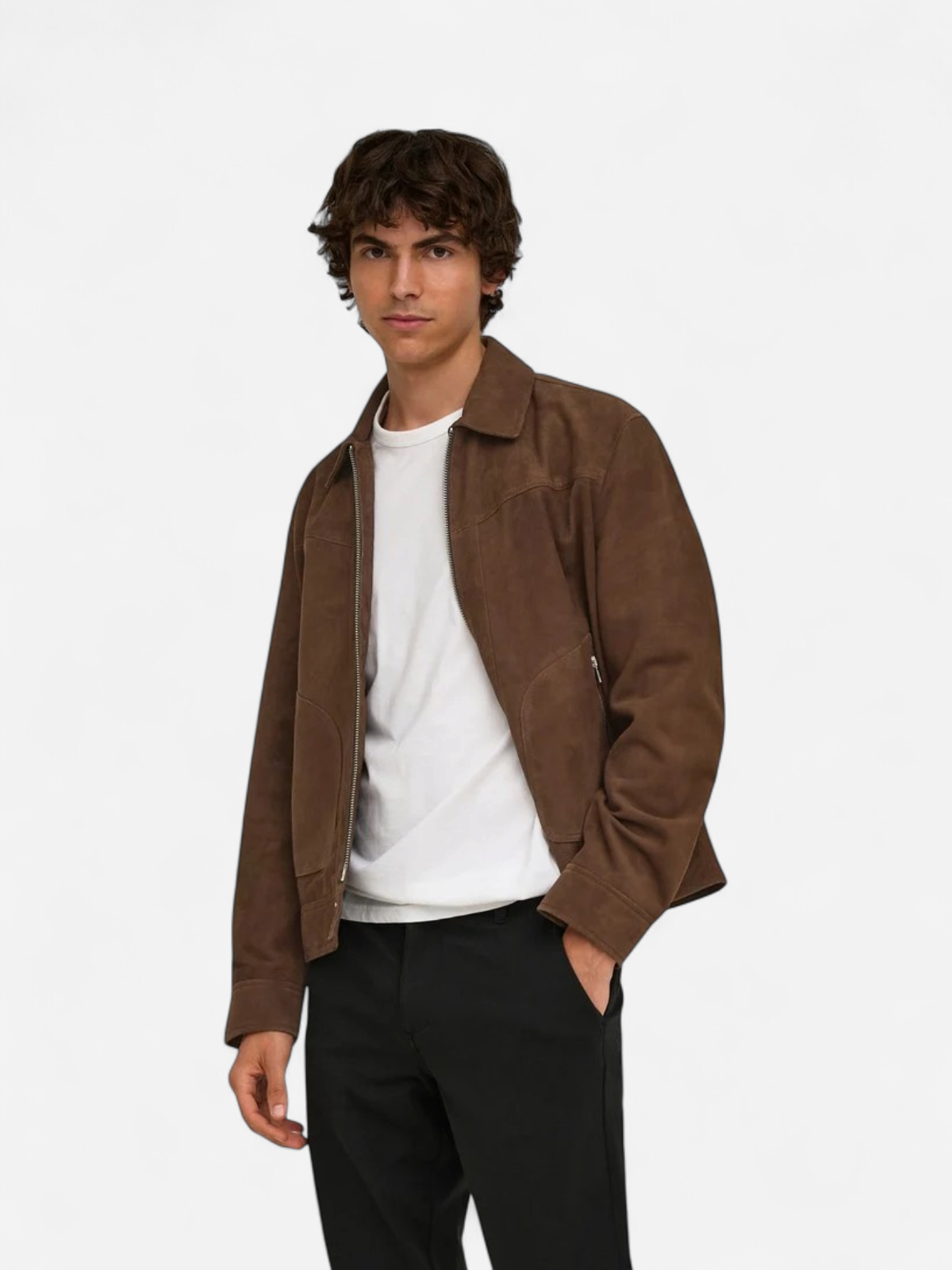ONSELIAS SUEDE JACKET OTW Coffee Bean - Kekäle.fi