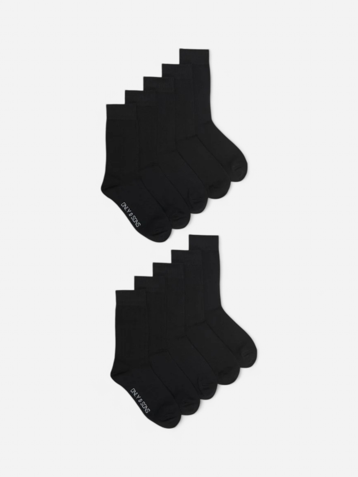 Only & Sons miesten sukat ONSFINCH 10-pack Socks, musta - Kekäle.fi