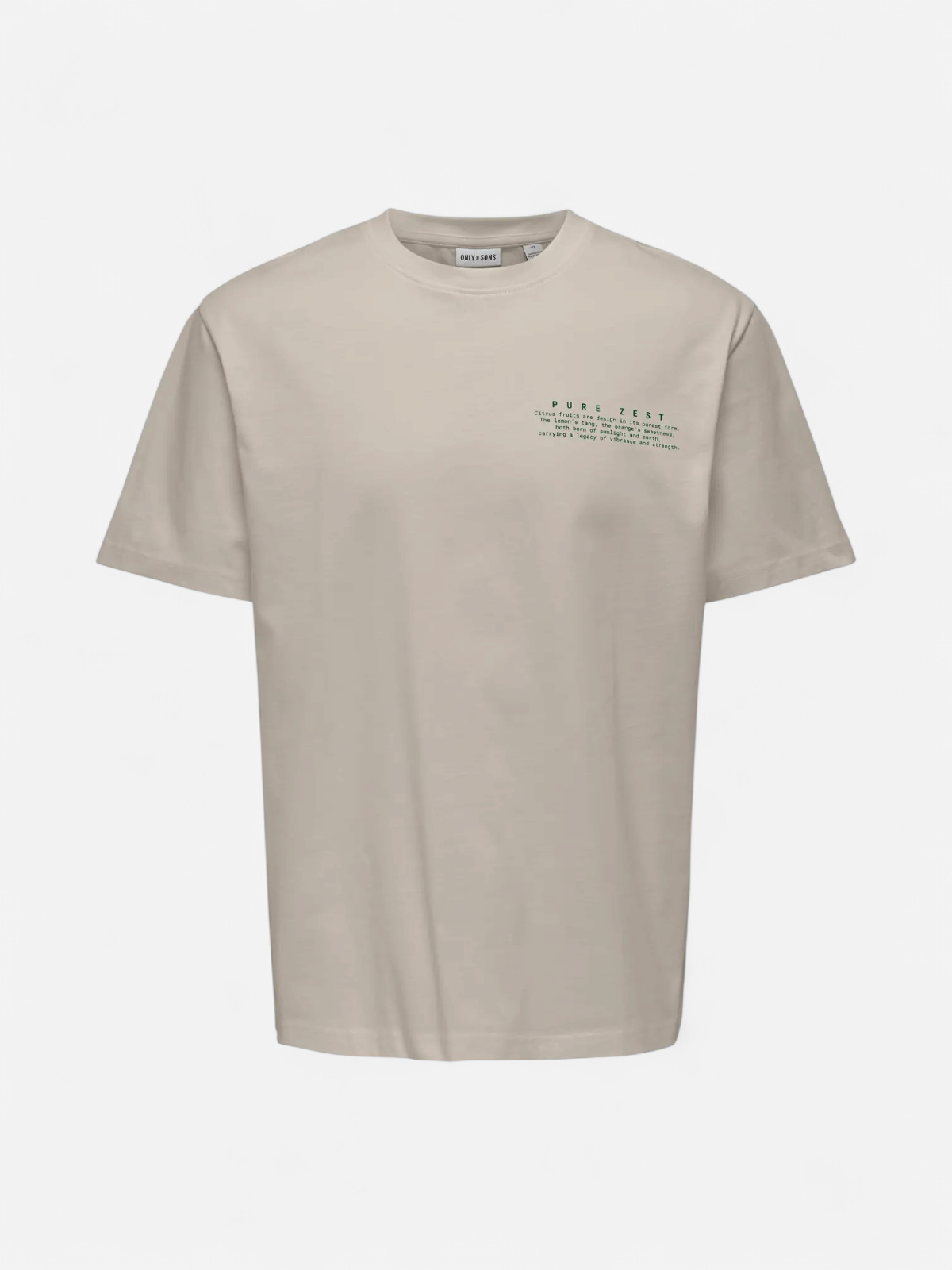 Only and Sons miesten t-paita Onsfred Life RLX SS Print Tee, Silver Lining Citros - Kekäle.fi