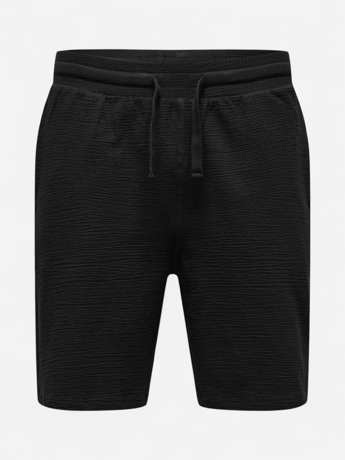 Only and Sons miesten shortsit ONSKian Life Reg Seersucker Shorts, musta - Kekäle.fi