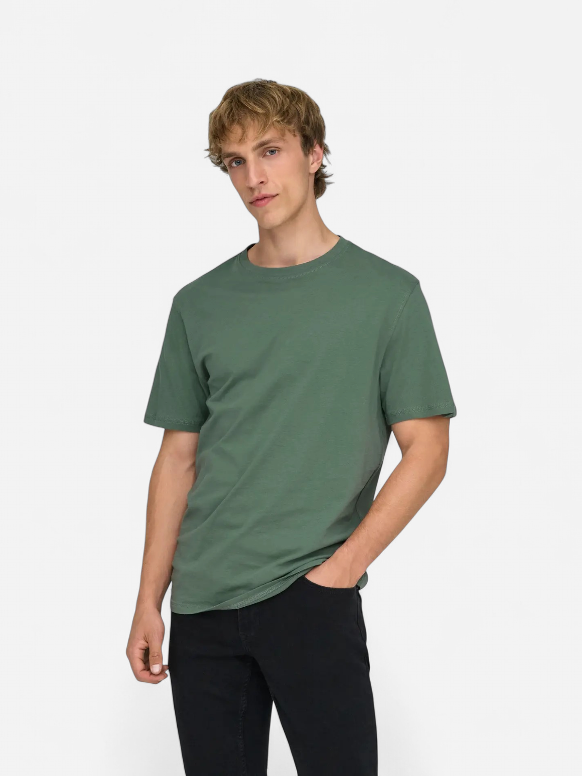 Only and Sons miesten T-paita Onsmax Life Ss Stitch Tee Noos, Dark Forest - Kekäle.fi