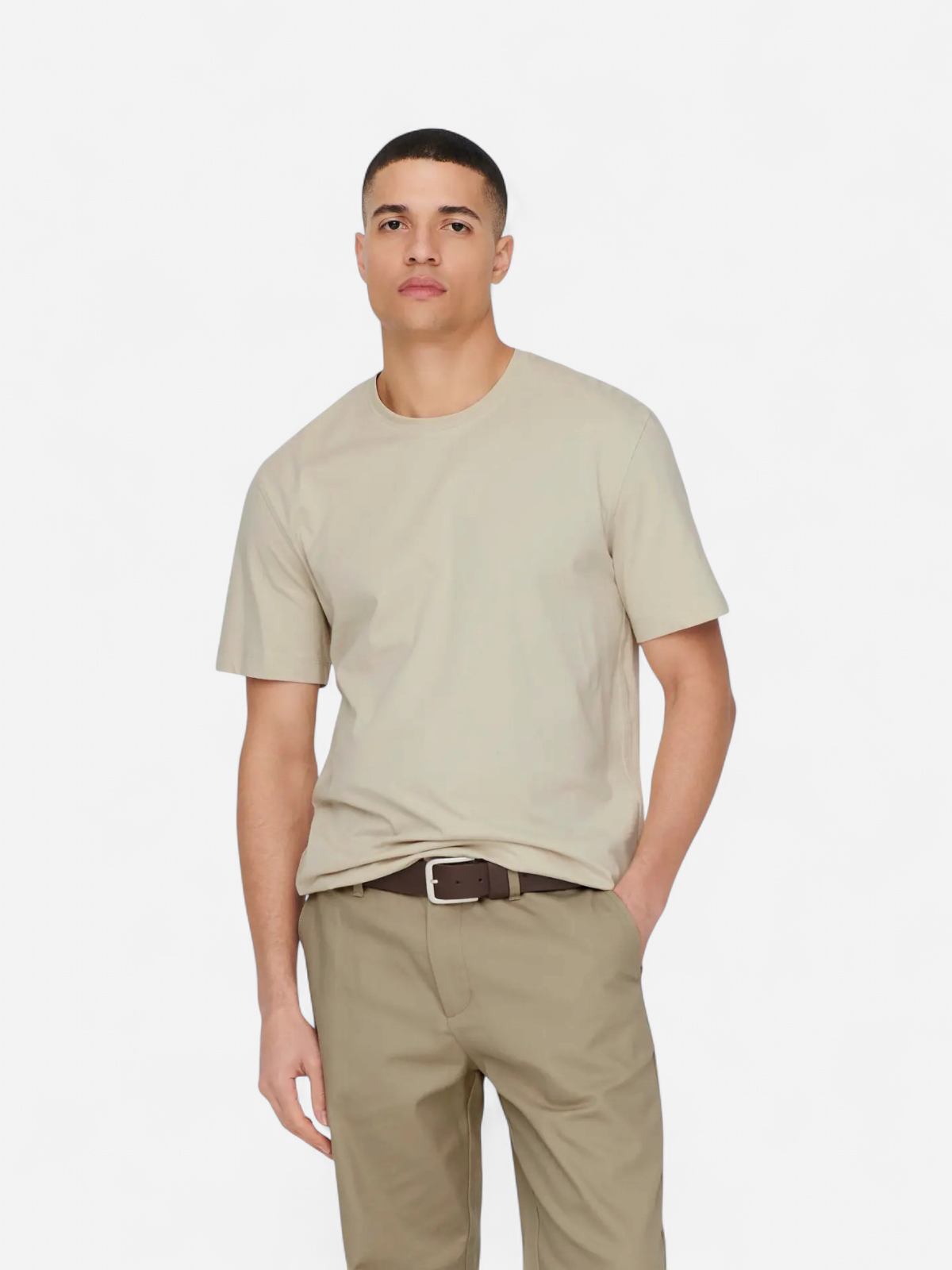 Only and Sons miesten T-paita Onsmax Life Ss Stitch Tee Noos, Pelican - Kekäle.fi