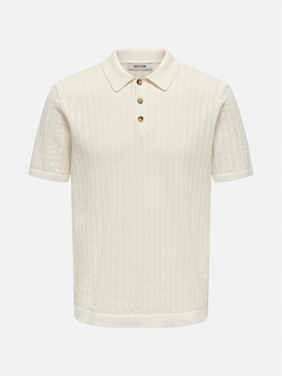 Only and Sons miesten paita ONSMOON REG 12 SS Polo Knit, Egret - Kekäle.fi