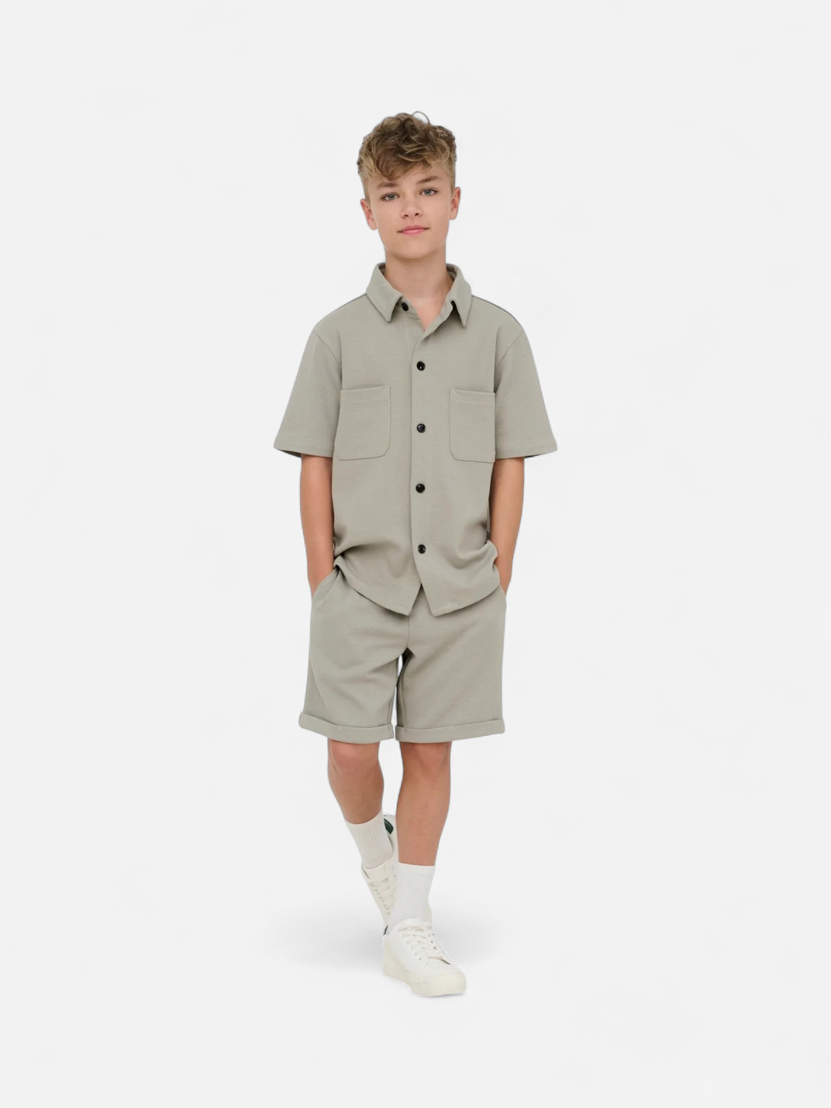 Only and Sons Junior lasten shortsit OSJNEW Kodyl Sweatshorts, beige - Kekäle.fi