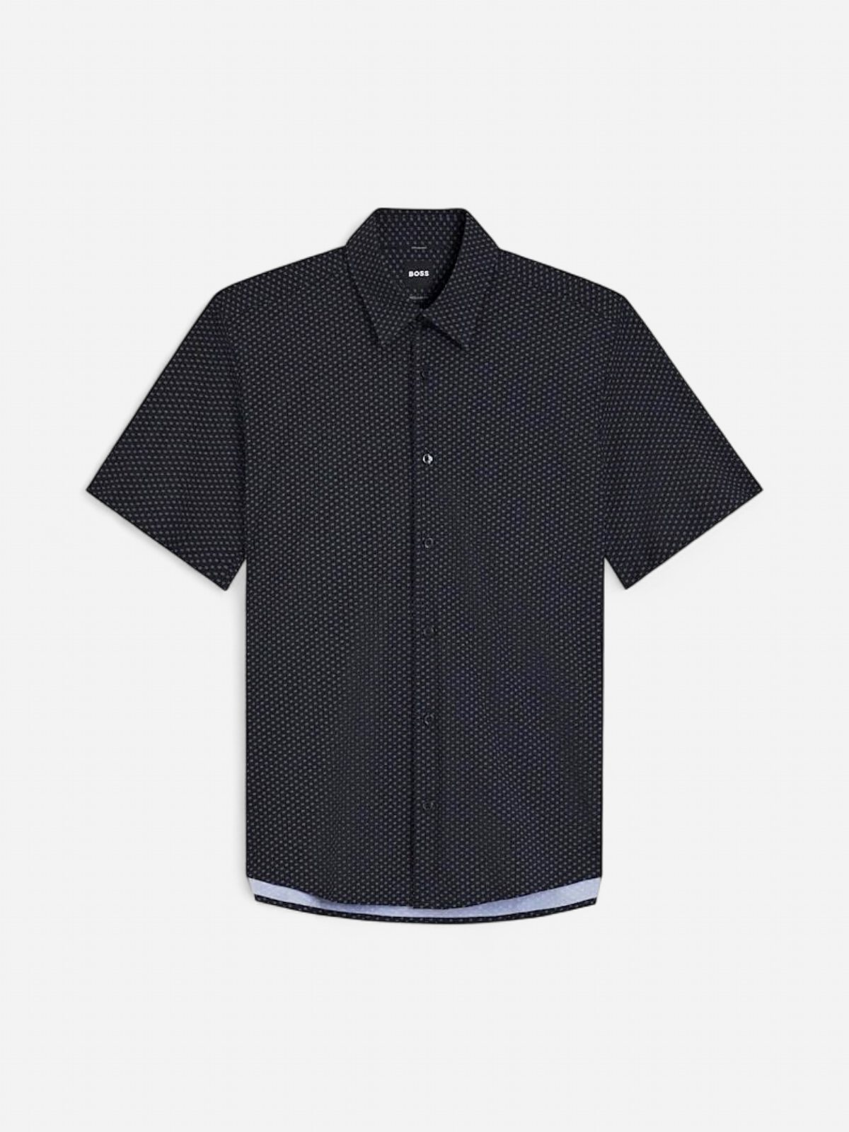 Hugo Boss miesten lyhythihainen kauluspaita P-Liam-K-SH-F-262 Performance Strech, sininen kuosi - Kekäle.fi