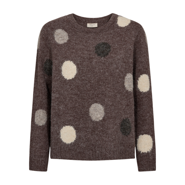 Freequent Naisten Neule, LOUISA PULLOVER Kuosillinen Beige