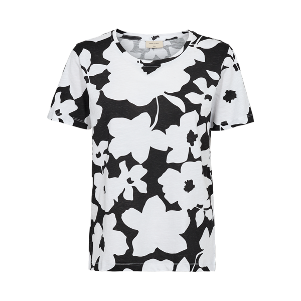 Freequent naisten t-paita Viva Tee Print, mustavalkoinen