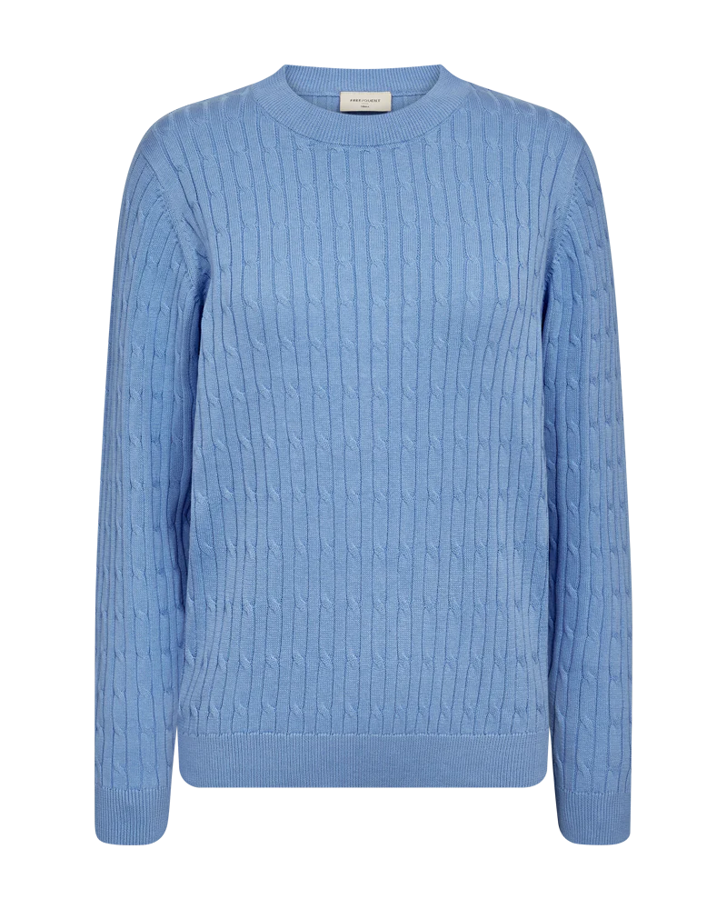 Freequent naisten neulepusero Dodo Pullover, vaaleansininen