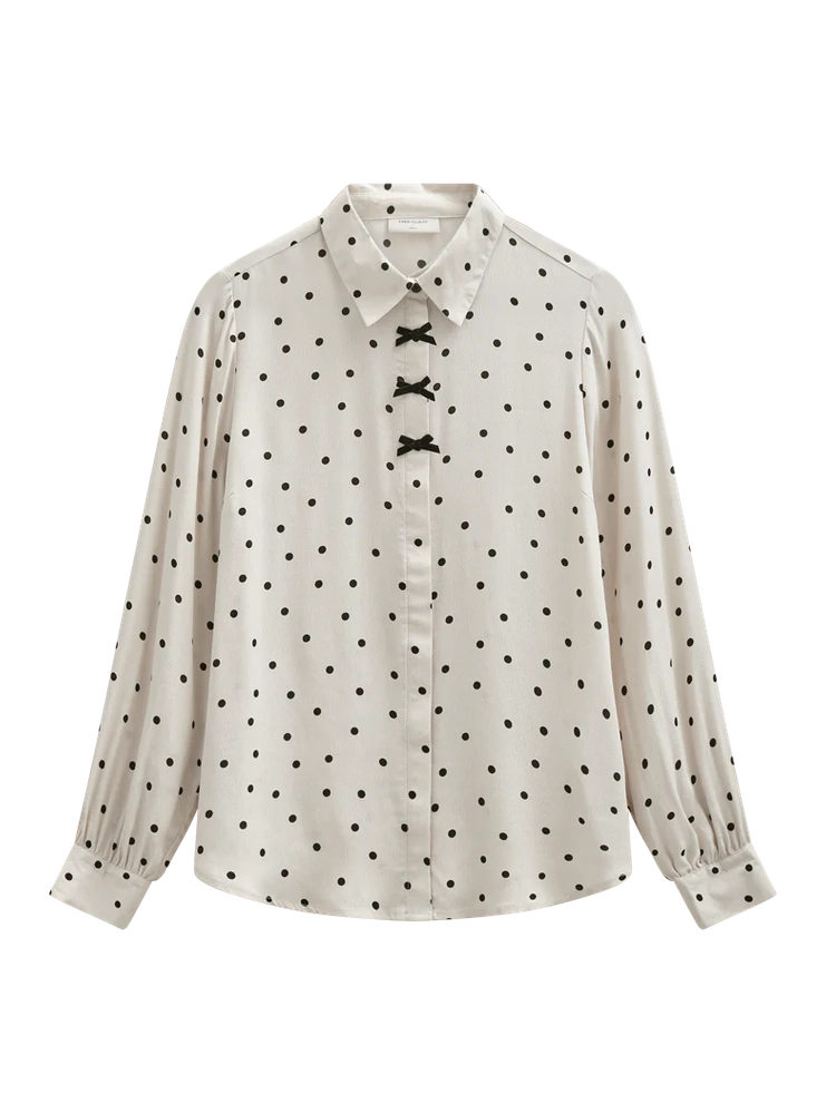 Freequent naisten paitapuserot Lovy Shirt, kuosillinen beige