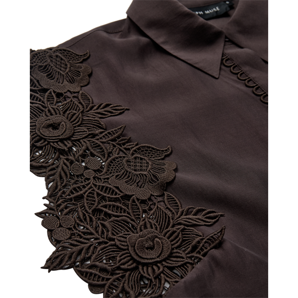 Copenhagen Muse naisten pusero Molly Shirt, tummanruskea