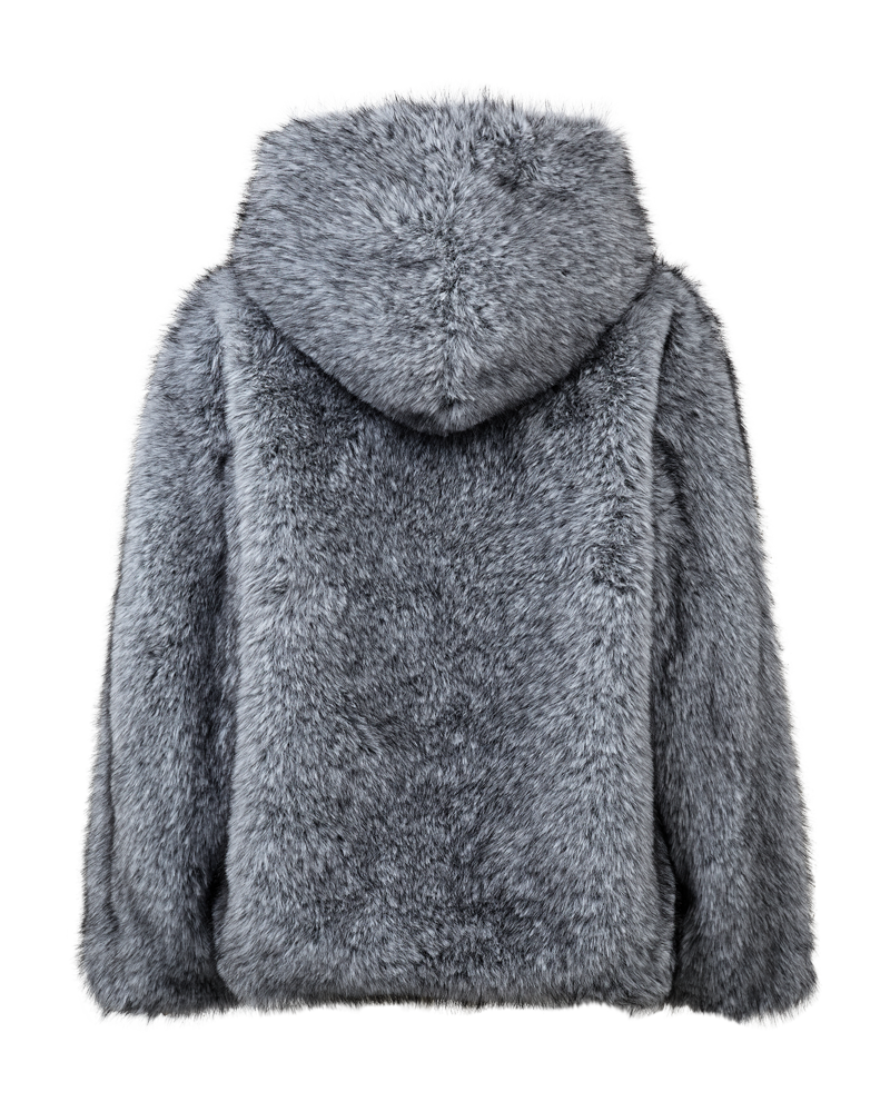Copenhagen Muse naisten takki Fluffy Jacket, vaaleanharmaa meleerattu