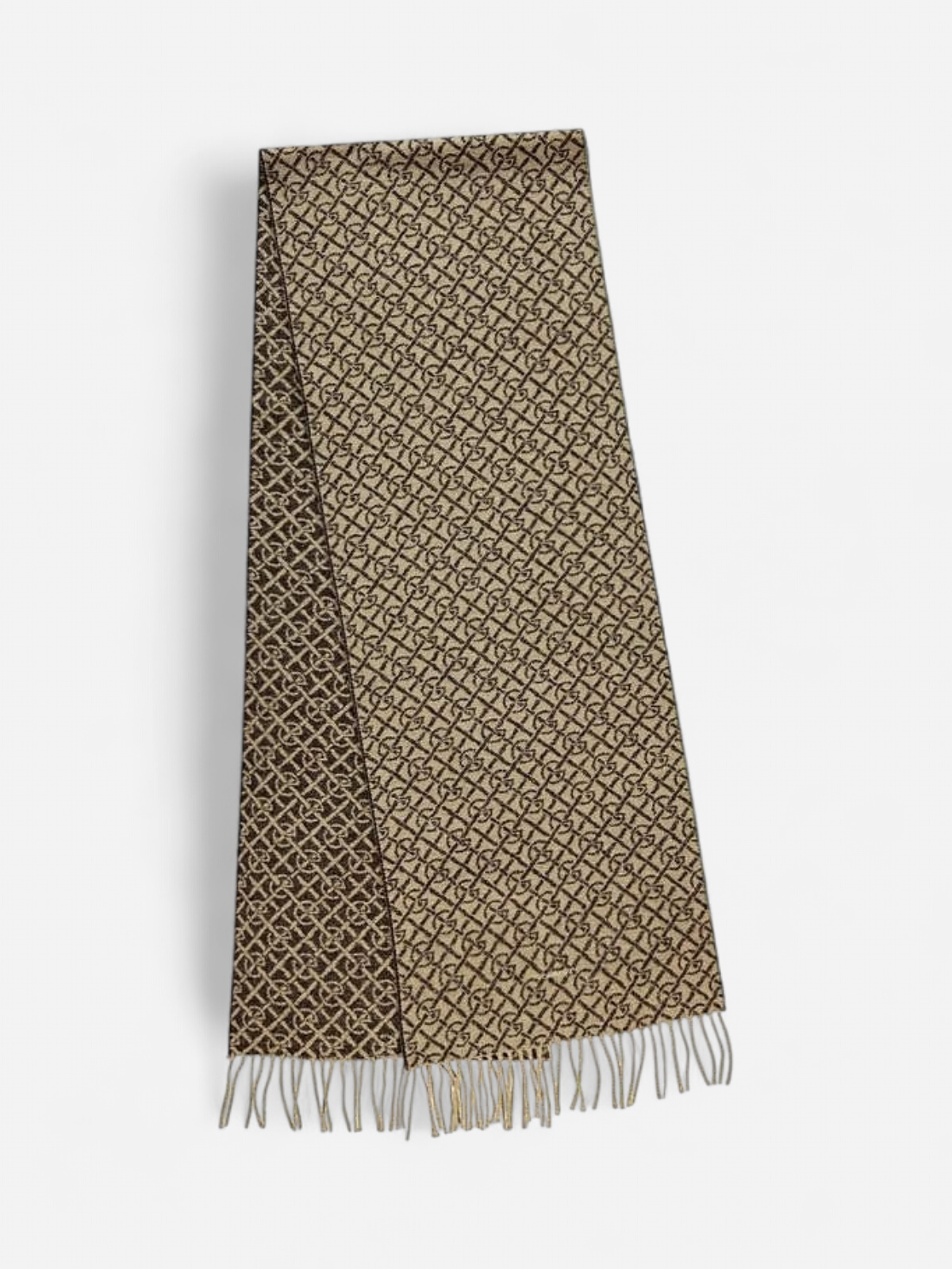 Gant huivi Pattern Woven Scarf, ruskea kuosillinen - Kekäle.fi
