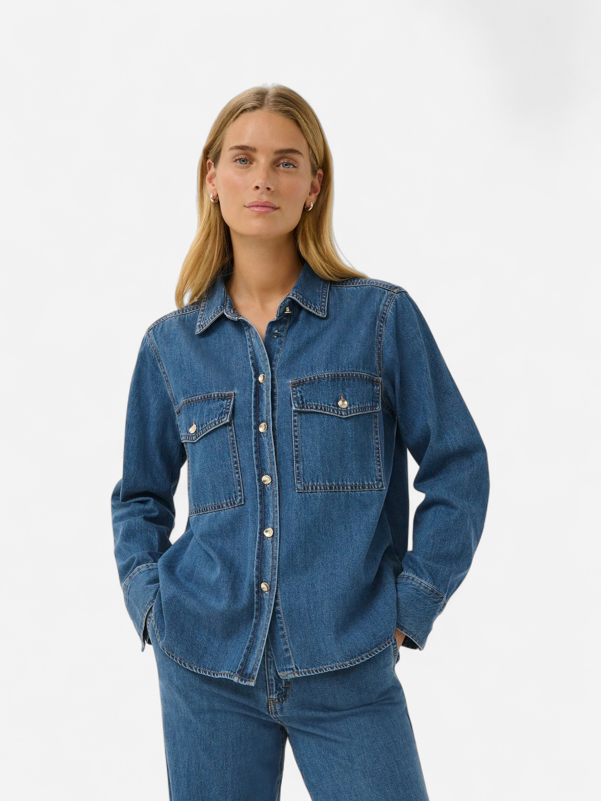 Part Two naisten paitapusero PayaPW SH, Medium Blue Denim - Kekäle.fi
