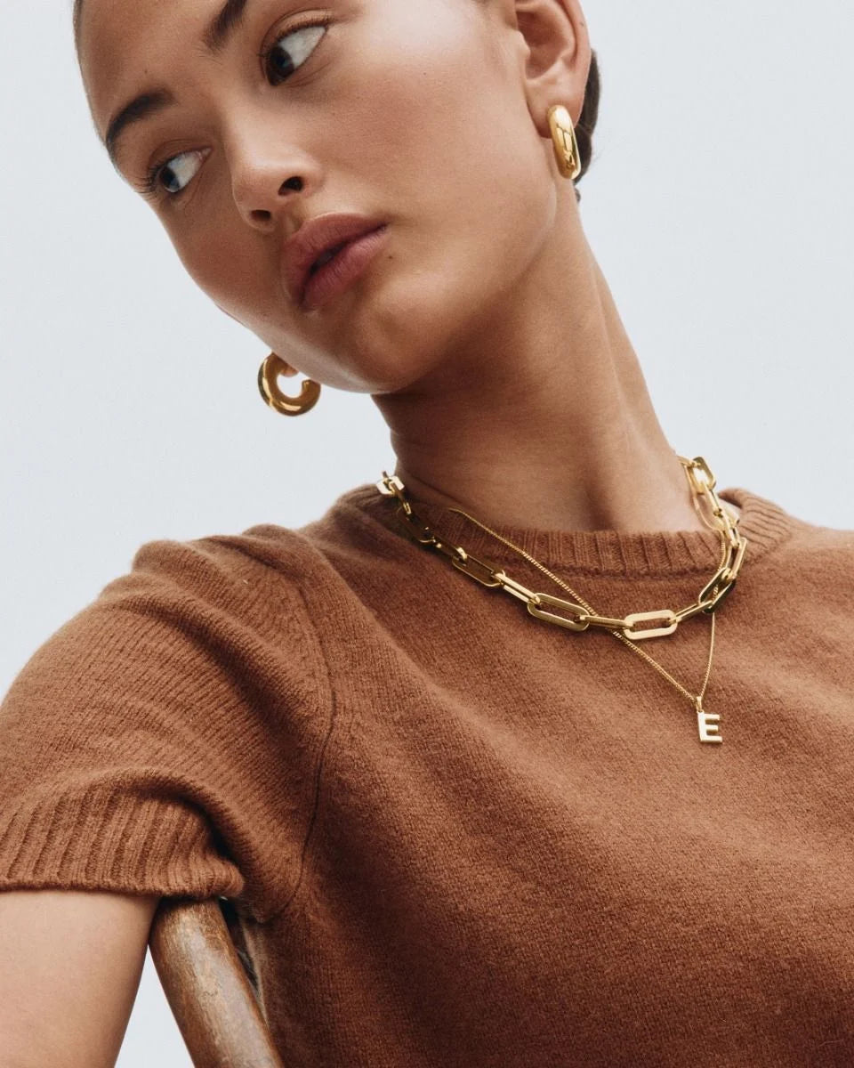 Edblad naisten kaulakoru Ivy Maxi Necklace Gold, Gold pleated