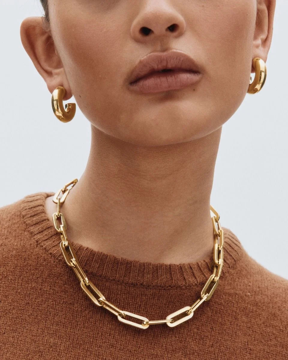 Edblad naisten kaulakoru Ivy Maxi Necklace Gold, Gold pleated