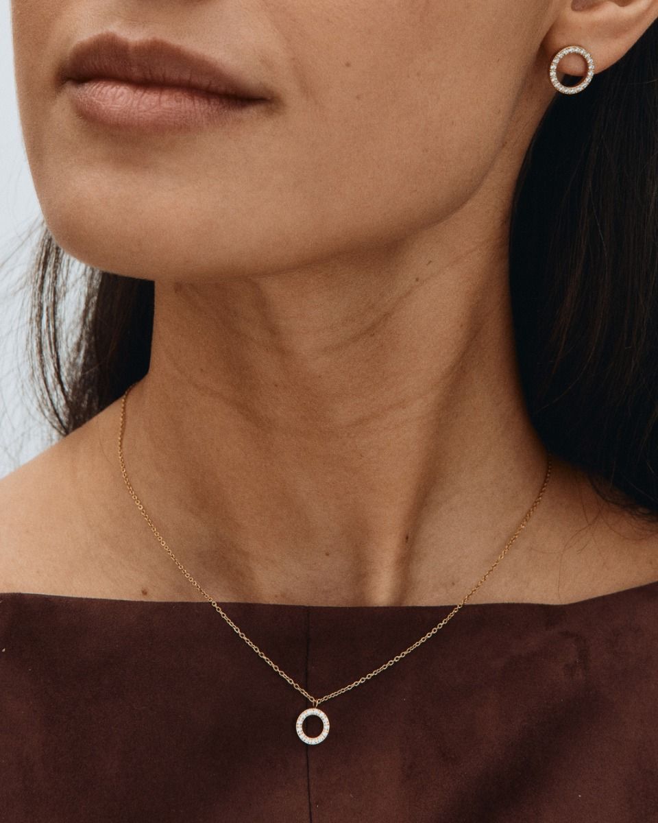 Edblad naisten kaulakoru Glow Necklace Mini, Gold pleated