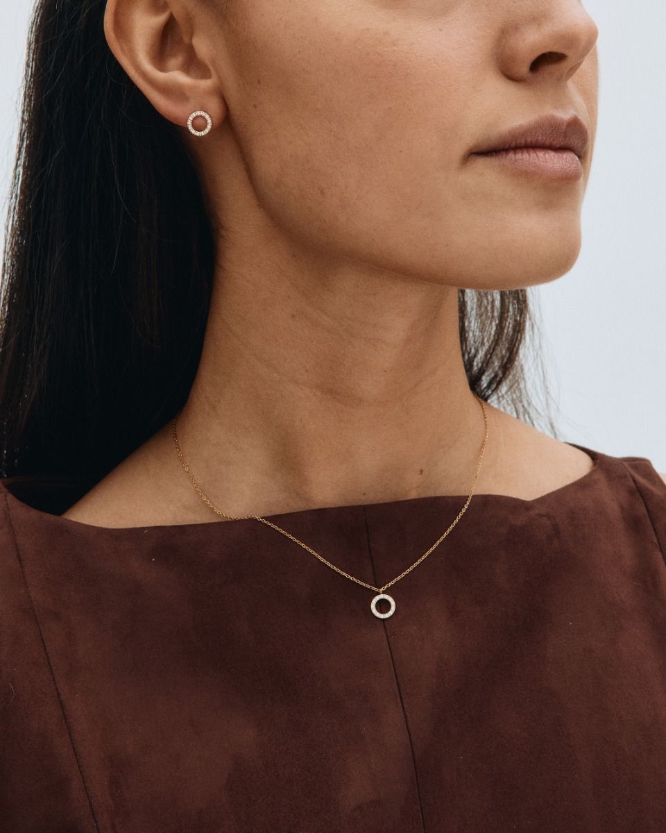 Edblad naisten kaulakoru Glow Necklace Mini, Gold pleated