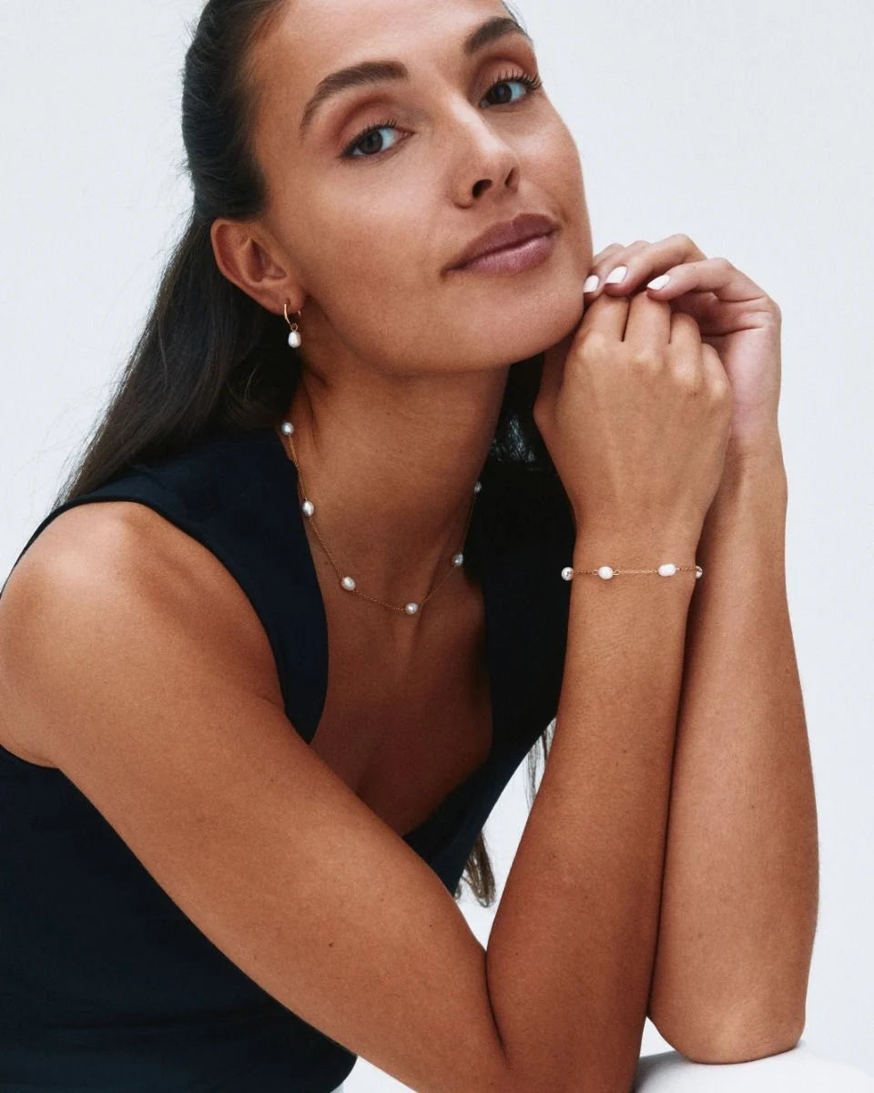 Edblad korvakorut, helmet, PERLA HOOPS GOLD Kullankeltainen