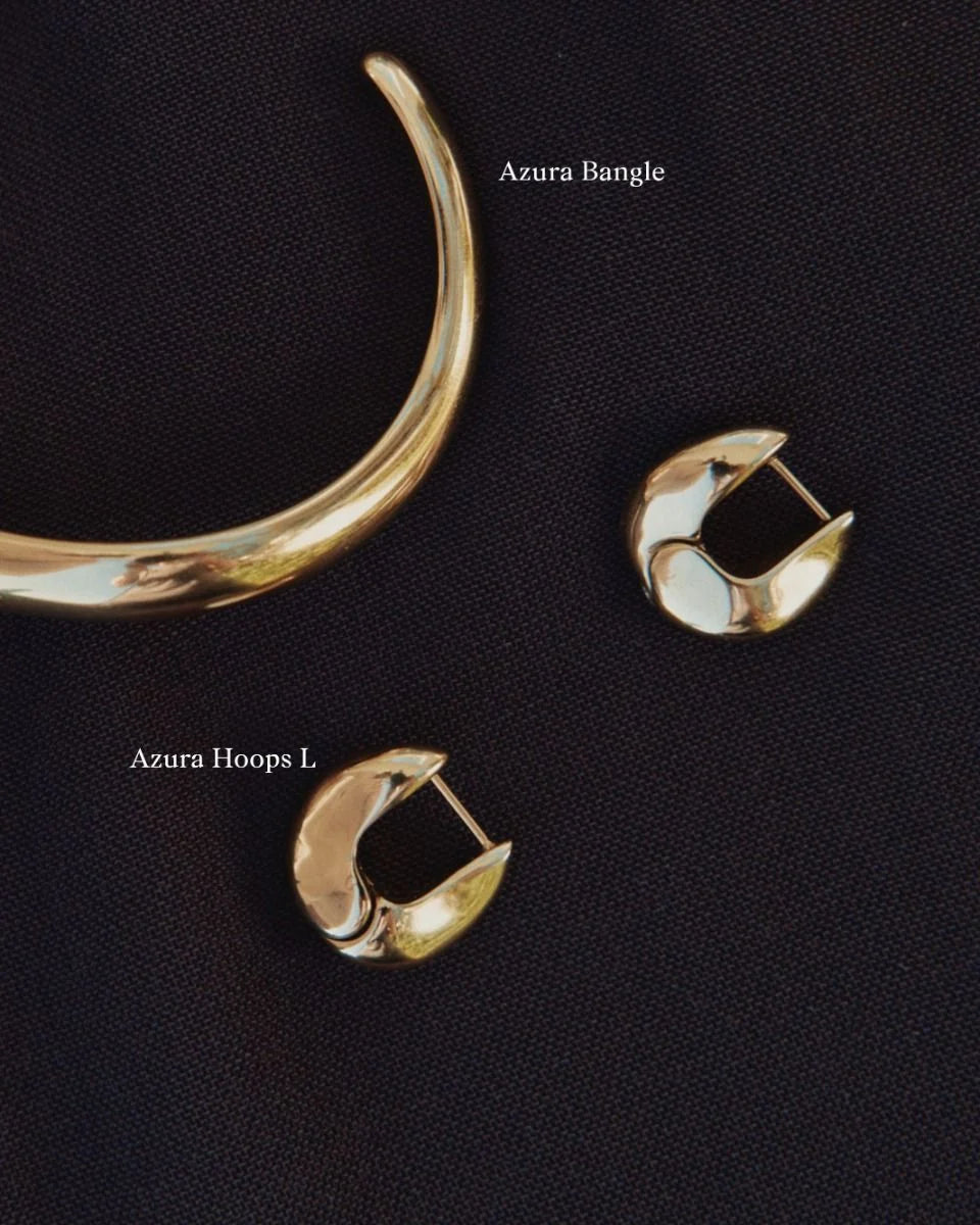 Edblad naisten korvakorut Azura Hoops L, Gold pleated