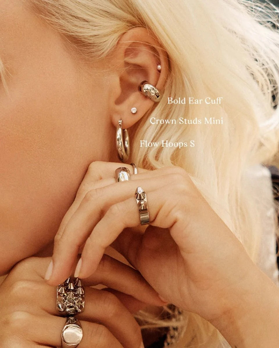 Edblad naisten korvakorut Flow Hoops S Steel, Stainless steel