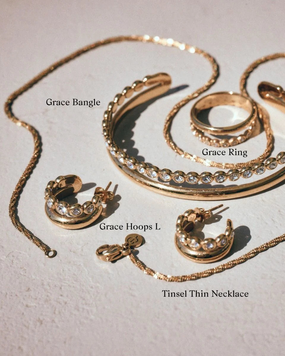 Edblad korvakorut Grace Hoops L, Gold pleated