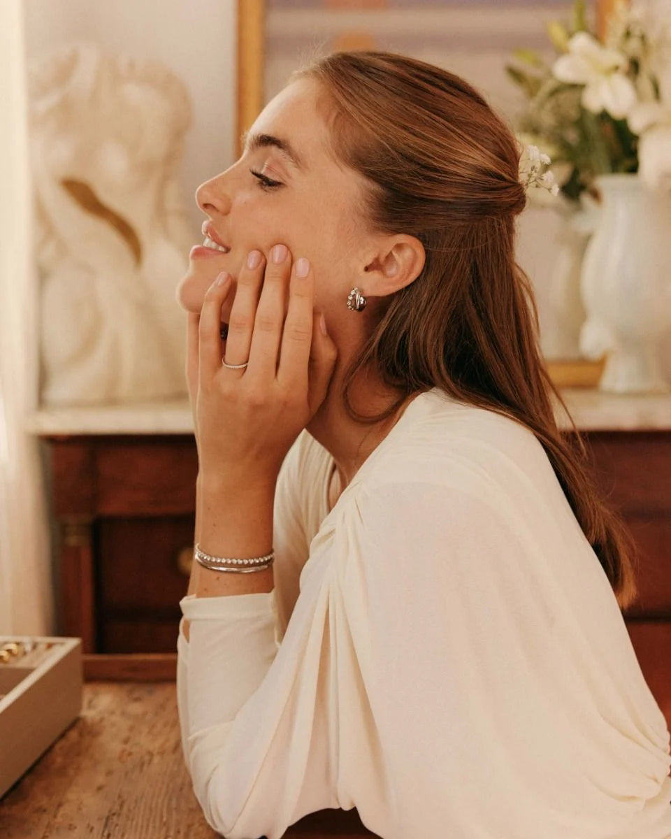 Edblad korvakorut Grace Hoops L Steel, Stainless steel