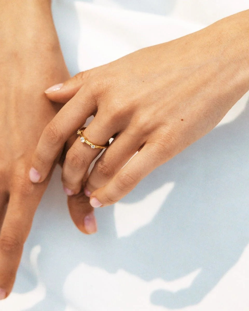 Edblad sormus Teeny Ring Gold, Gold pleated