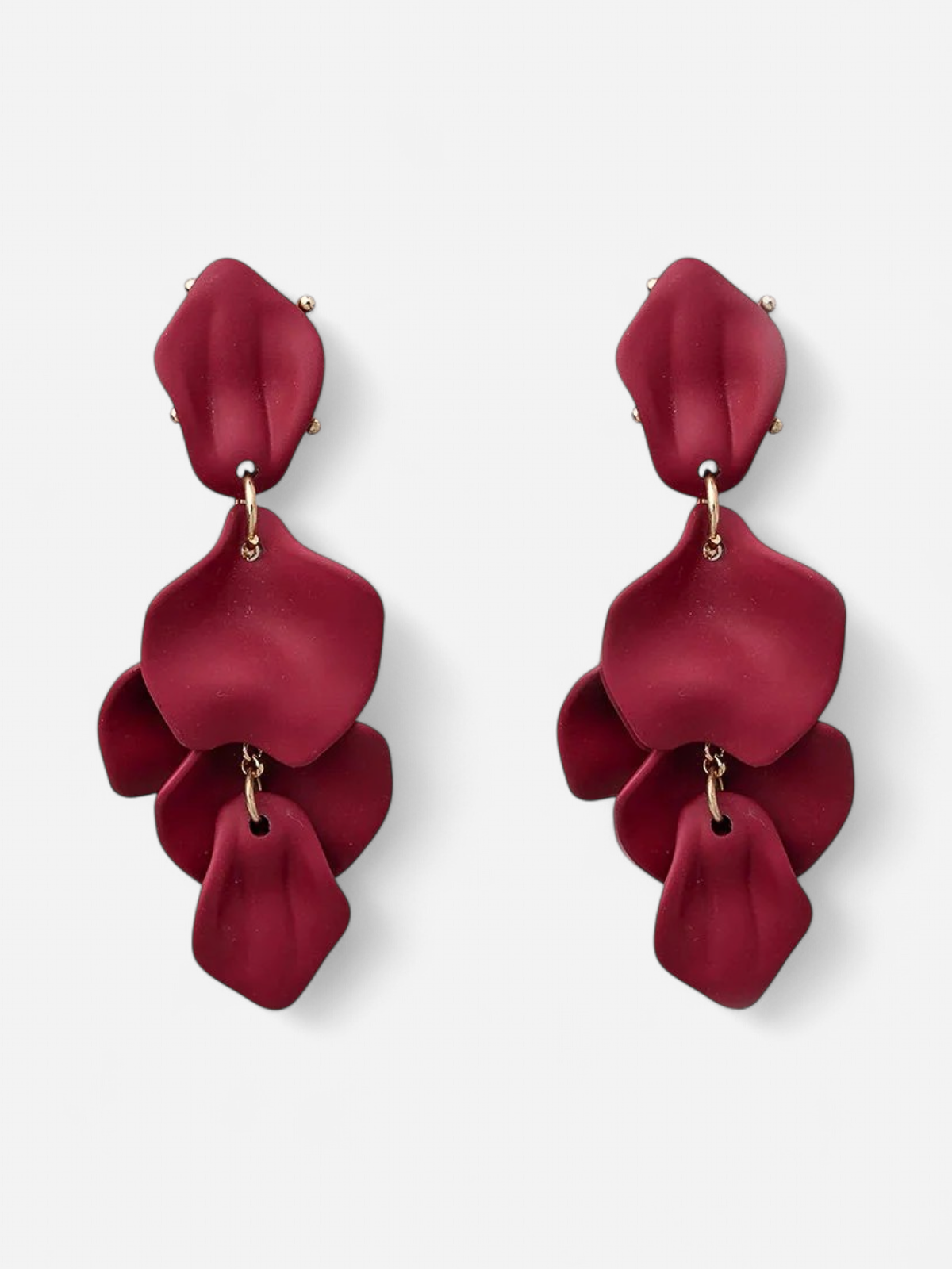 Bow 19 Naisten Korvakorut Pearl Leaf Earrings, viininpunainen - Kekäle.fi