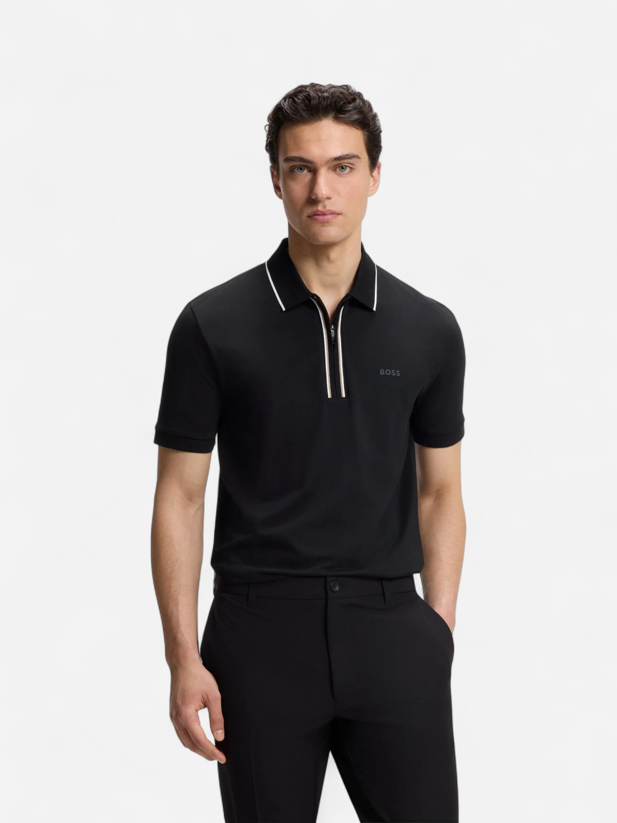 Philix GOC BOSS ZIP POLO MUSTA - Kekäle.fi