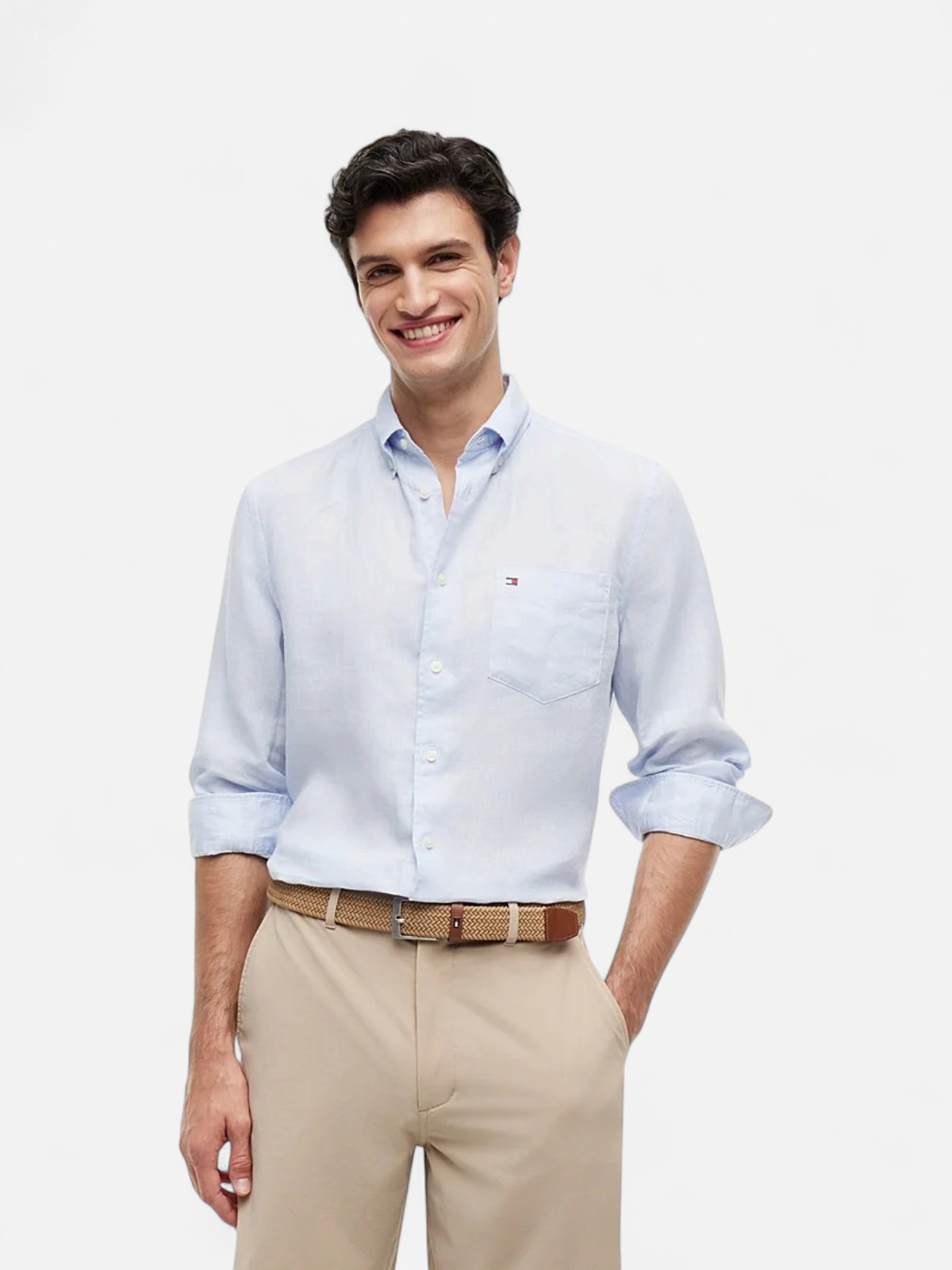 PIECE DYE LINEN RF SHIRT K VAALEANSININEN - Kekäle.fi