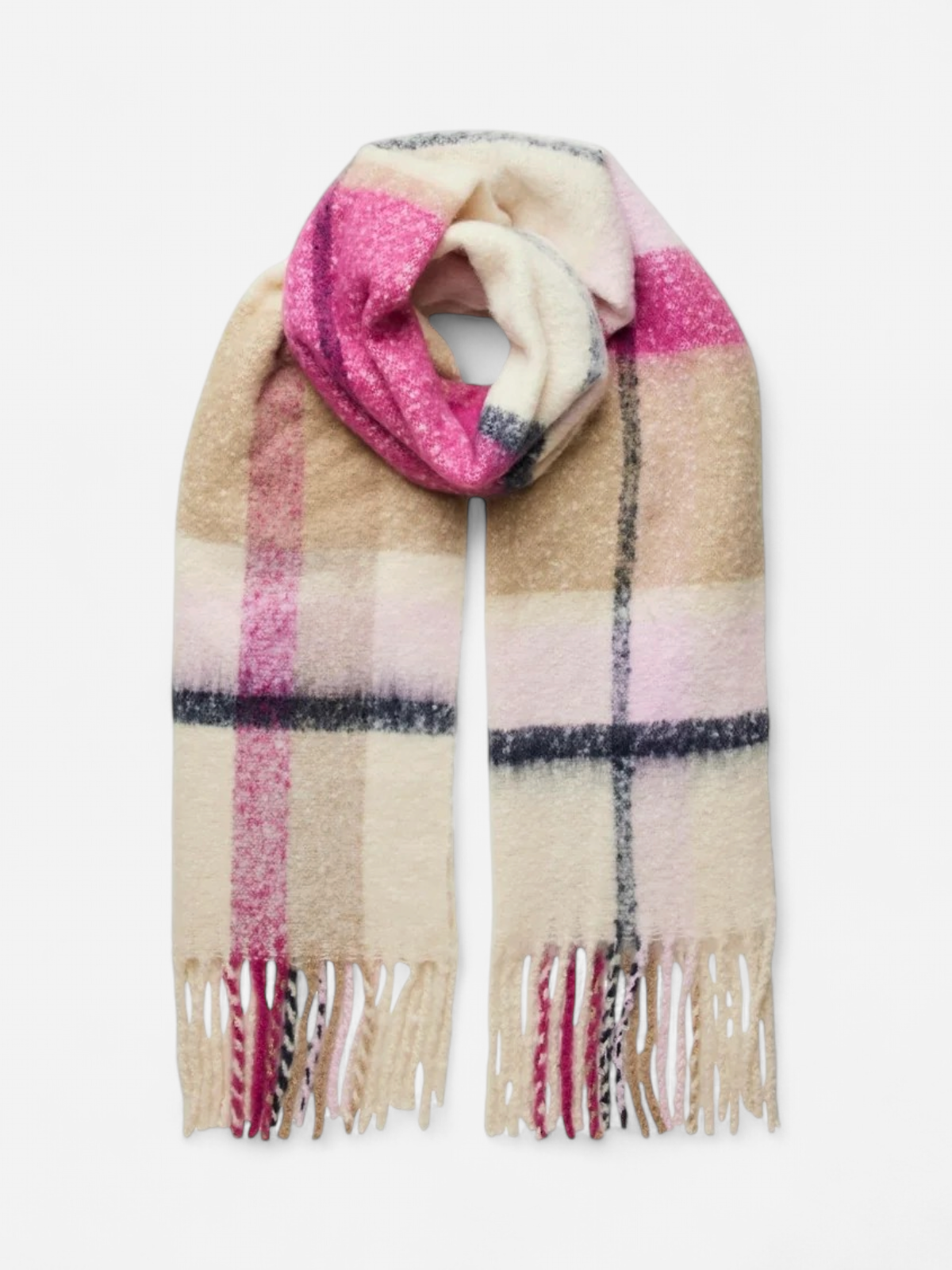 Pieces Kaulaliina Bea Long Scarf Noos Pinkki Kuosi - Kekäle.fi