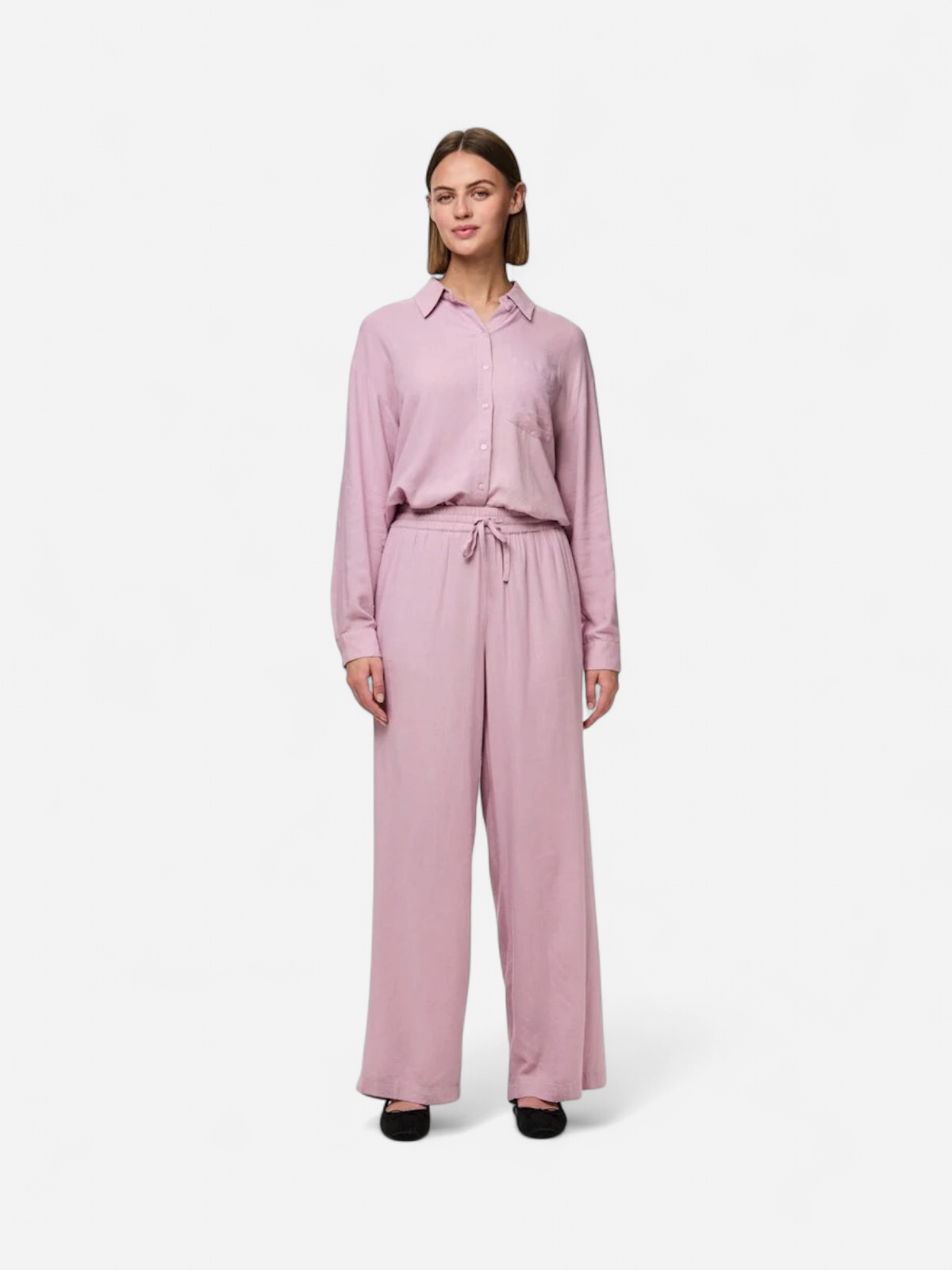Pieces naisten housut, PCPIA HW WIDE PANTS Dawn Pink - Kekäle.fi