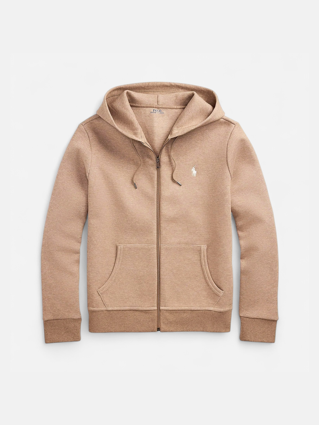 Polo Ralph Lauren miesten huppari, DOUBLE KNIT FULL ZIP HOODIE Beige - Kekäle.fi
