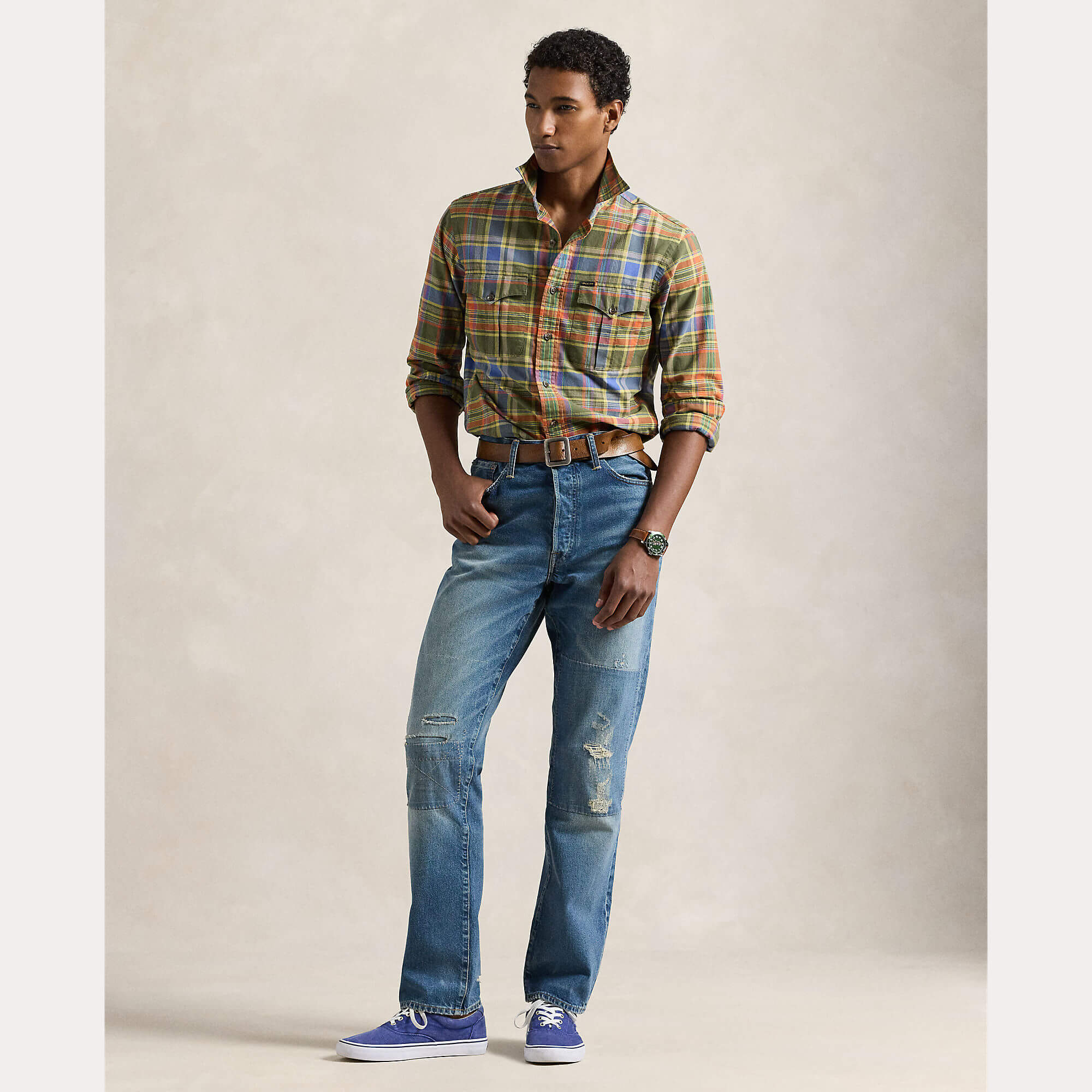 polo-ralph-lauren-miesten-kauluspaita-long-sleeve-sport-shirt-vihrea-ruutu-3