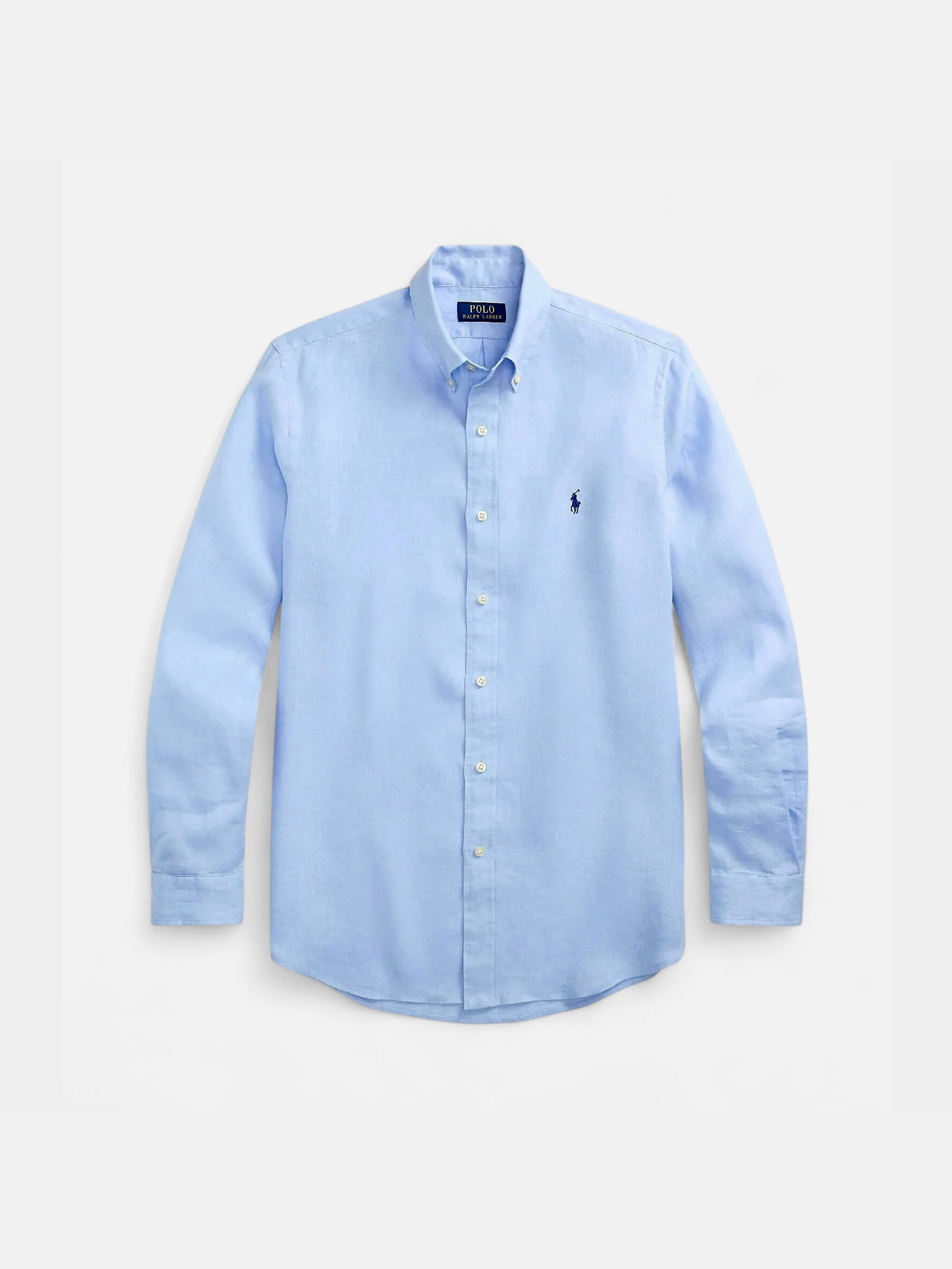 Polo Ralph Lauren miesten kauluspaita, POLO LINEN SHIRT LS CUSTOM FIT Keskisininen - Kekäle.fi