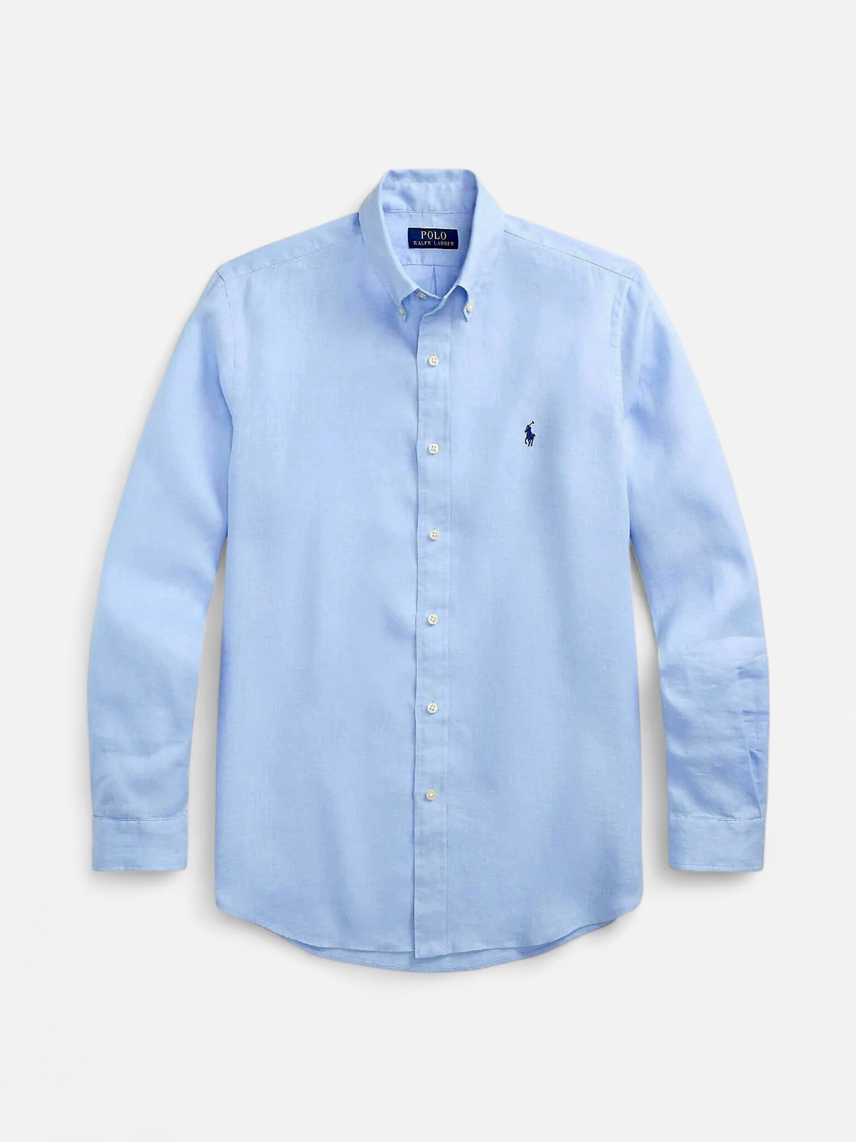 Polo Ralph Lauren miesten kauluspaita, POLO LINEN SHIRT LS CUSTOM FIT Keskisininen - Kekäle.fi