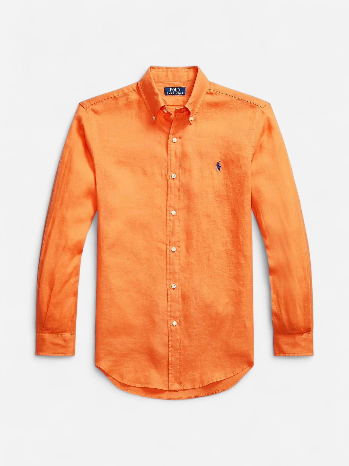 Polo Ralph Lauren miesten kauluspaita, POLO LINEN SHIRT LS CUSTOM FIT Oranssi - Kekäle.fi