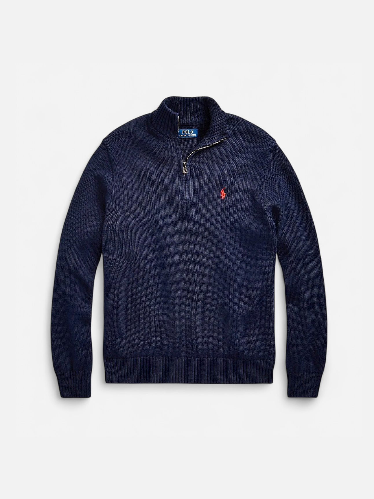 Polo Ralph Lauren miesten neule, COTTON HALF ZIP PULLOVER Tummansininen - Kekäle.fi