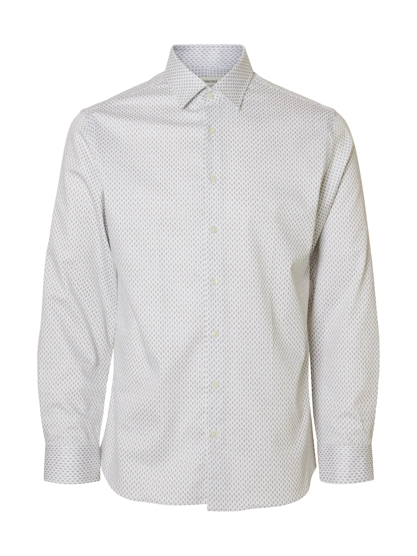 Selected kauluspaita SLHSLIM-Performance Shirt LS AOP, Bright White Diamond