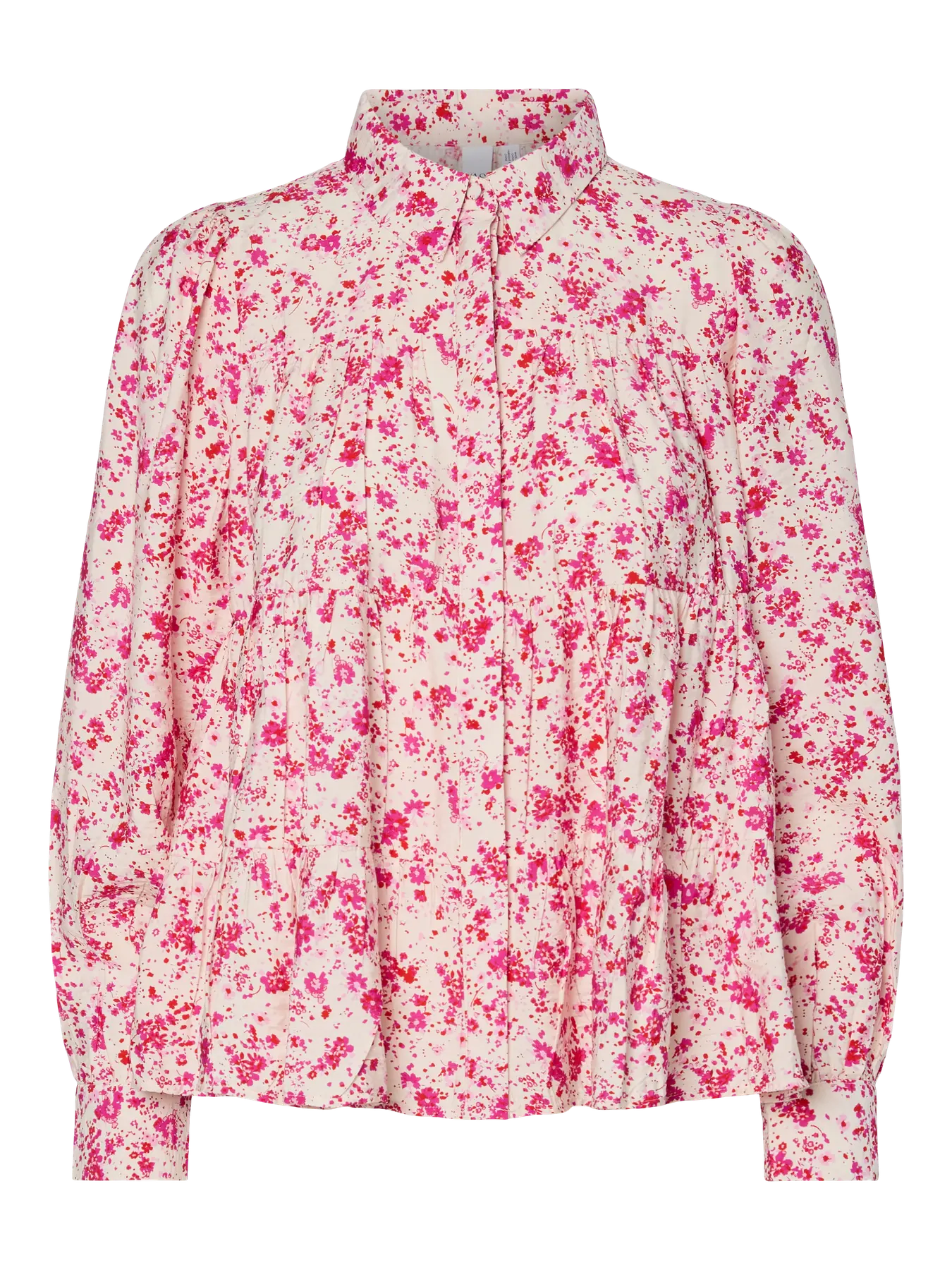 Y.A.S naisten paitapusero YASPALA LS Shirt, pinkki kuosi