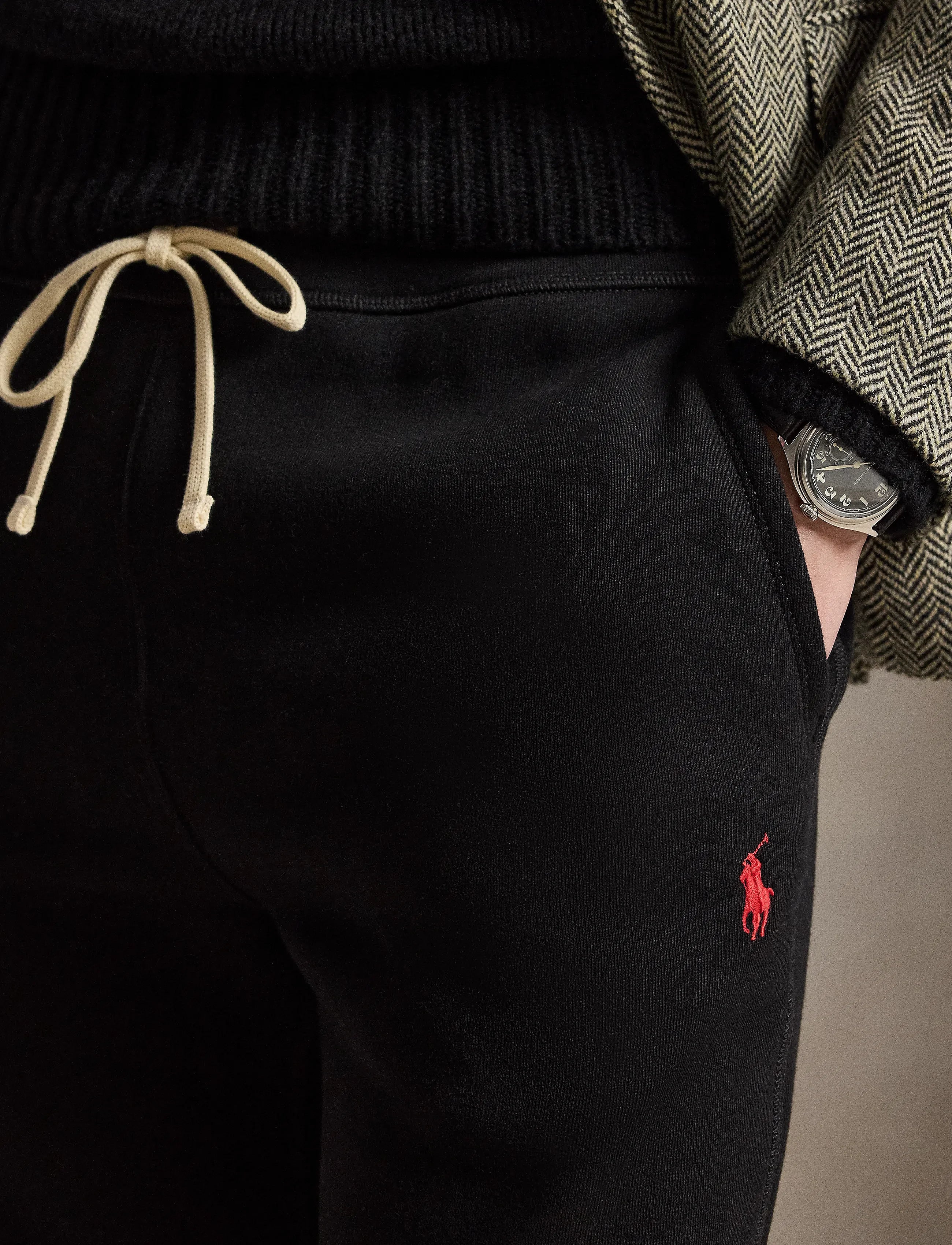 Polo Ralph Lauren miesten collegehousut The RL Fleece Sweatpant, musta