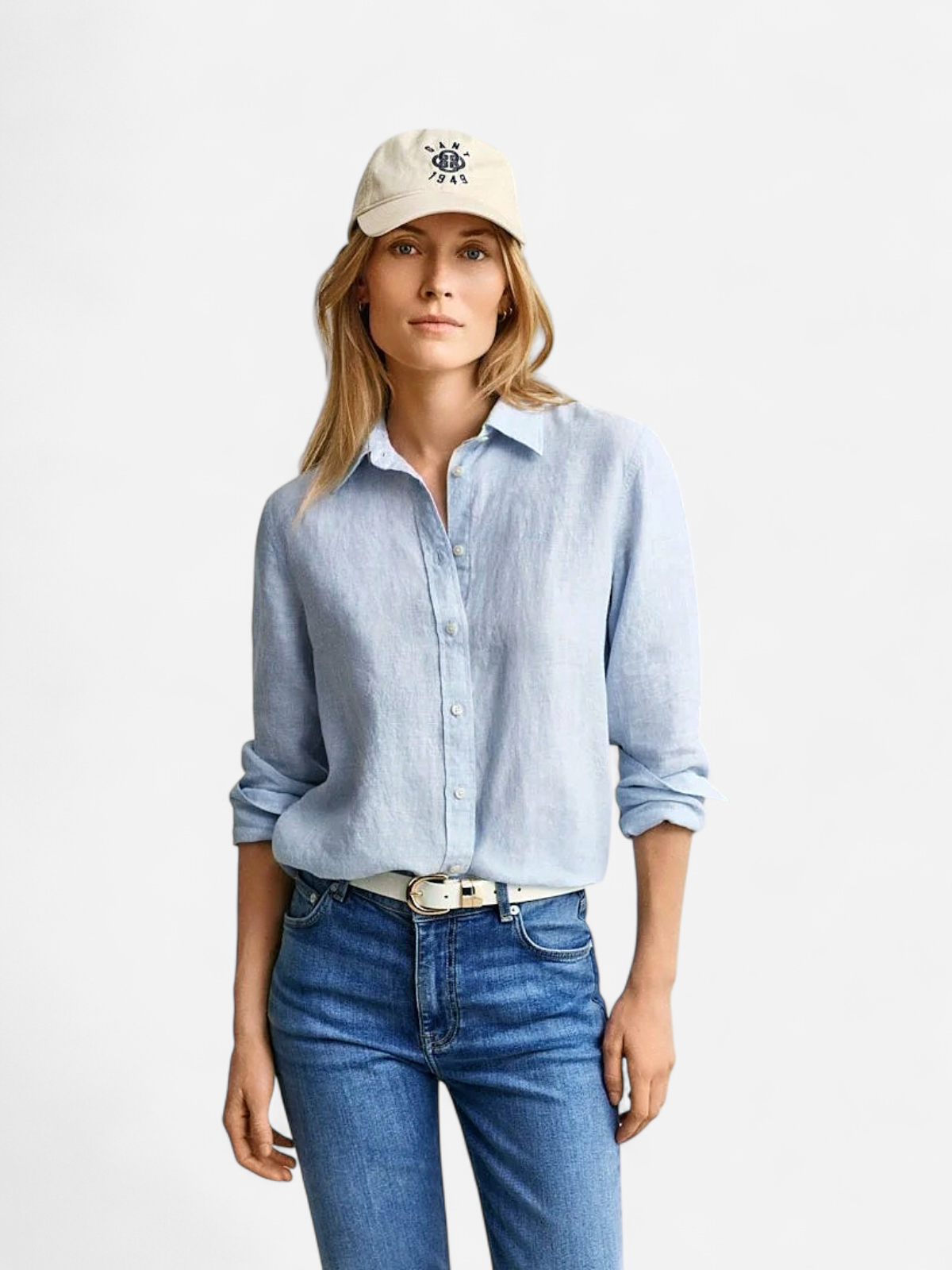 Gant naisten paitapusero Regular Fit Linen Shirt, Vaaleansininen - Kekäle.fi