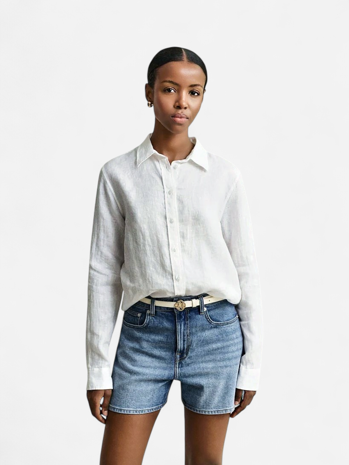 Gant naisten paitapusero Regular Fit Linen Shirt, valkoinen - Kekäle.fi