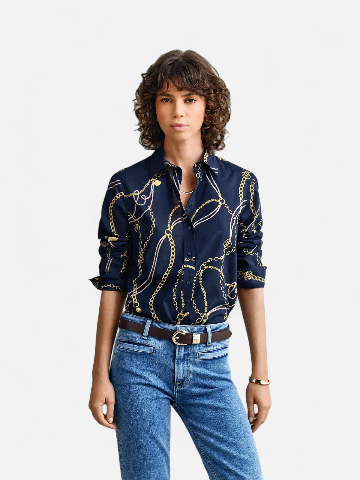 Gant naisten paitapusero Reg Printed CTN Voile Shirt, sininen kuosi - Kekäle.fi
