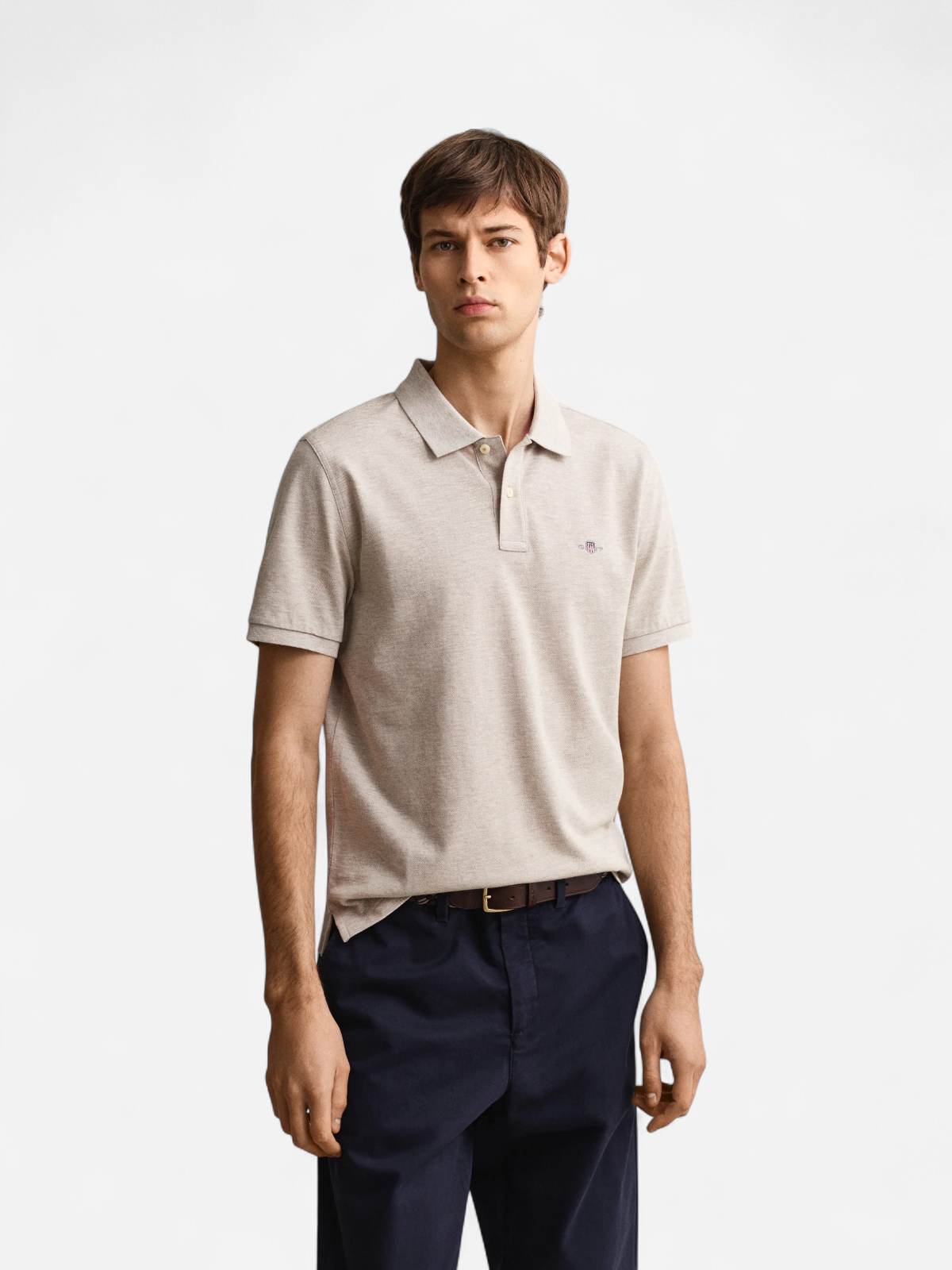 REG SHIELD SS PIQUE POLO NOS BEIGE - Kekäle.fi
